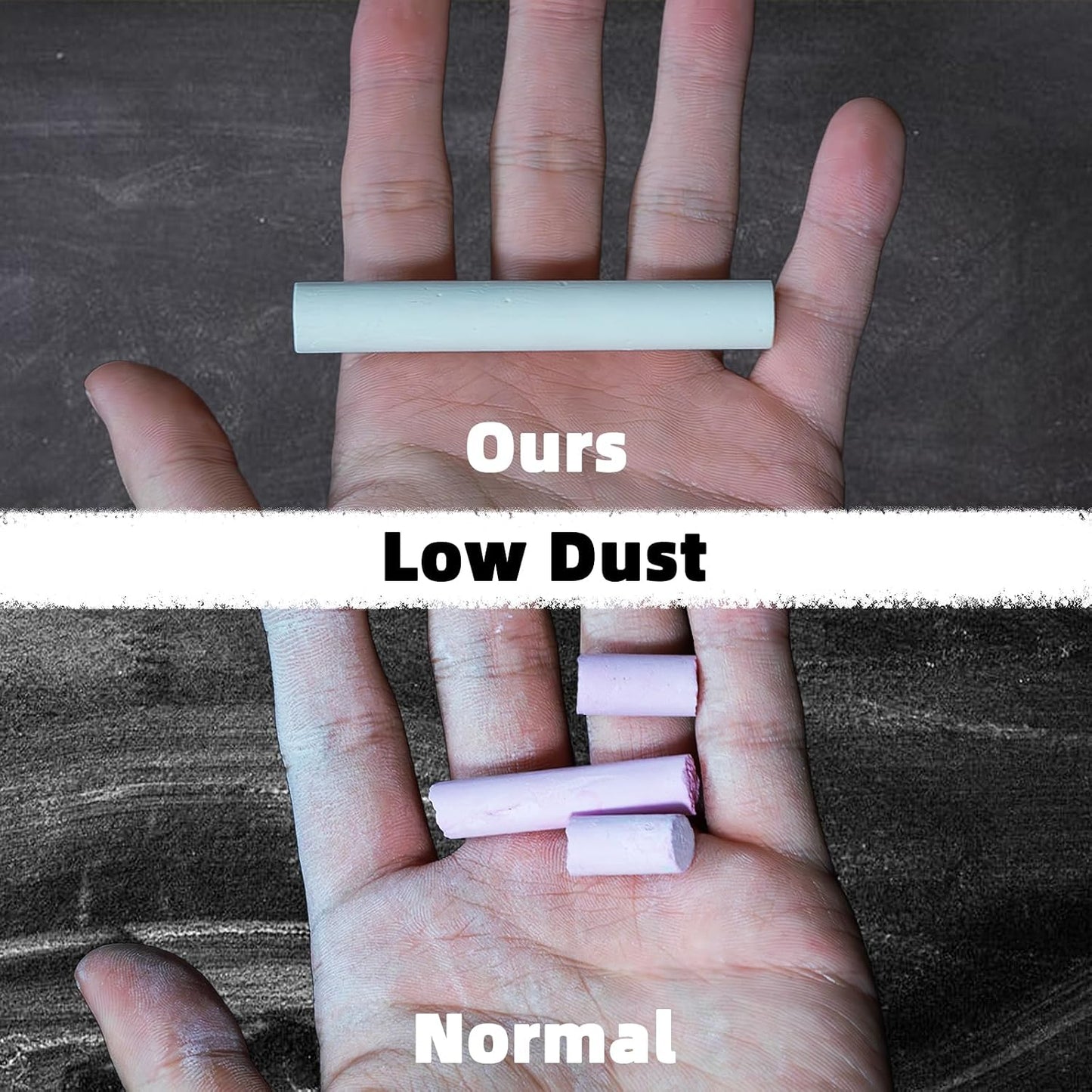 Aylifu White Chalk 100PCS, Low Dust Chalks Stick Bulk for Chalkboard Blackboard Non-Toxic