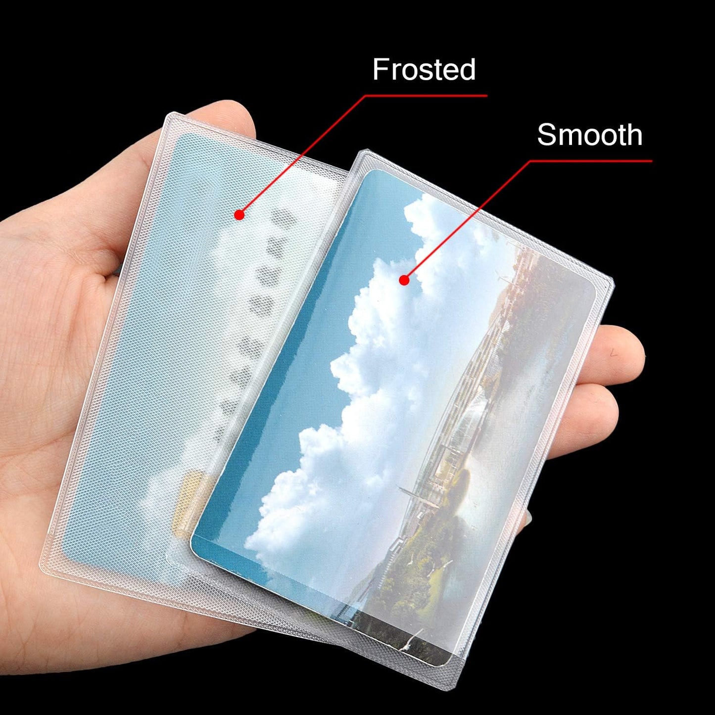 50pcs Transparent Vertical ID Credit Card Holder Business Card Protector Sleeves