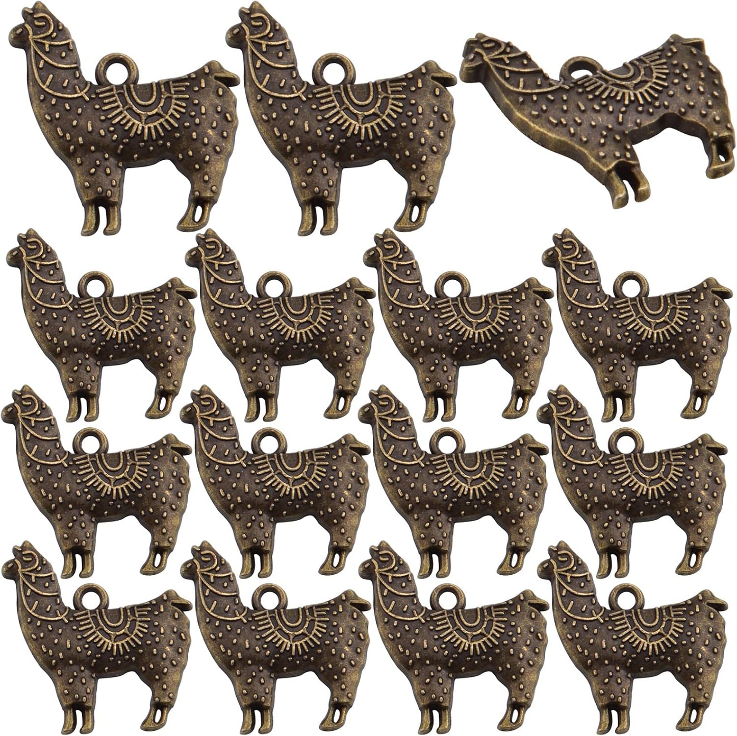50pcs Antique Silver Alpaca Charms Llama Pendants Tibetan Alloy Animal Llama Charms Vintage Dangle Pendants Jewelry Making Accessory for DIY Crafts Bracelets Necklaces