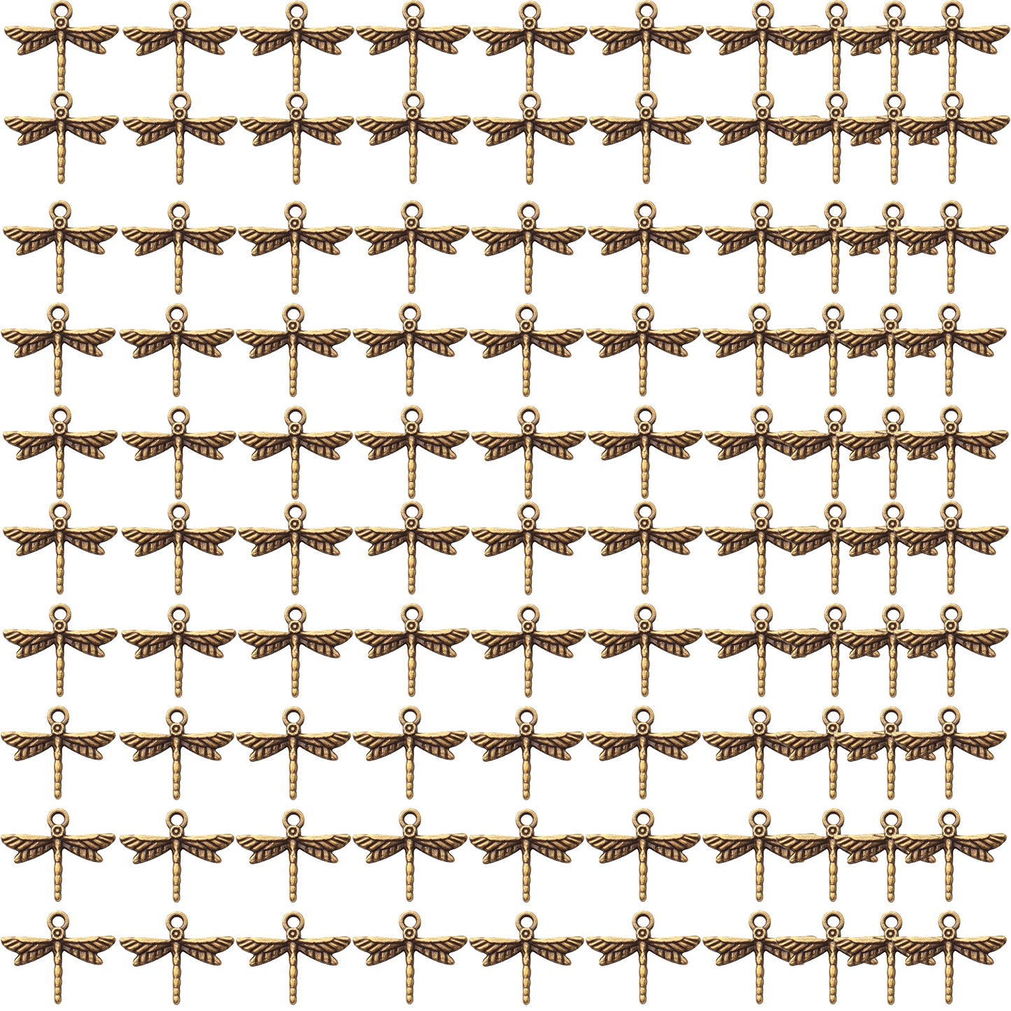 100pcs Dragonfly Charm Pendants Alloy Insects Charms Dragonfly Bead Charms for DIY Earrings Necklace Bracelet Jewelry Findings Making Accessory and Crafting,5 Colors