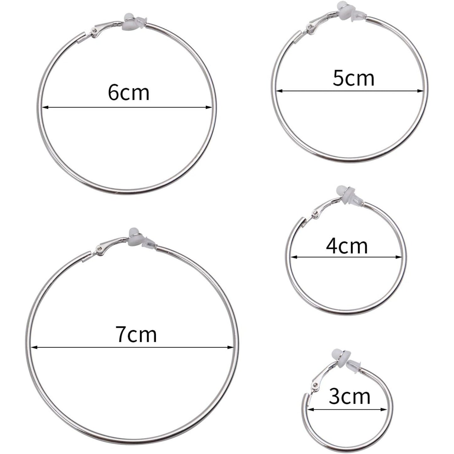 5 Pairs Gold Clip on Earrings Hoop Non Piercing Women Clip Earrings for Women, 5 Sizes