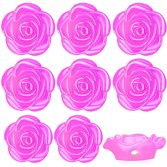 100pcs Rose Red Colored Roseflower Shaped Beads ABS Plastic Rose Flower Spacer Beads Adorable Floral Flowers Loose Beads for DIY Bracelet Necklace Earrings Jewelry Making Decor