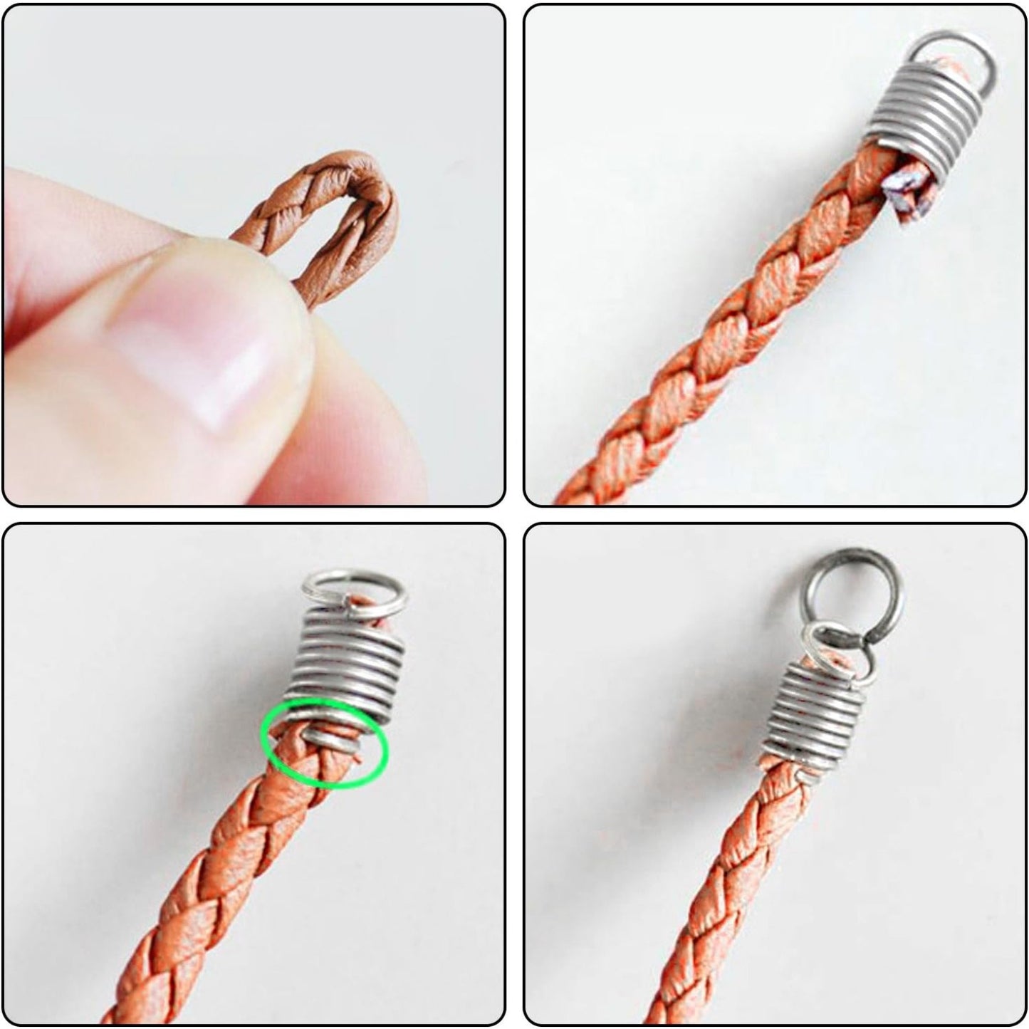 150pcs Antiqued Brass Silver Crimp Fasteners Leather Cord Ends Caps Necklace Clasp Jewelry Parts 9x5mm