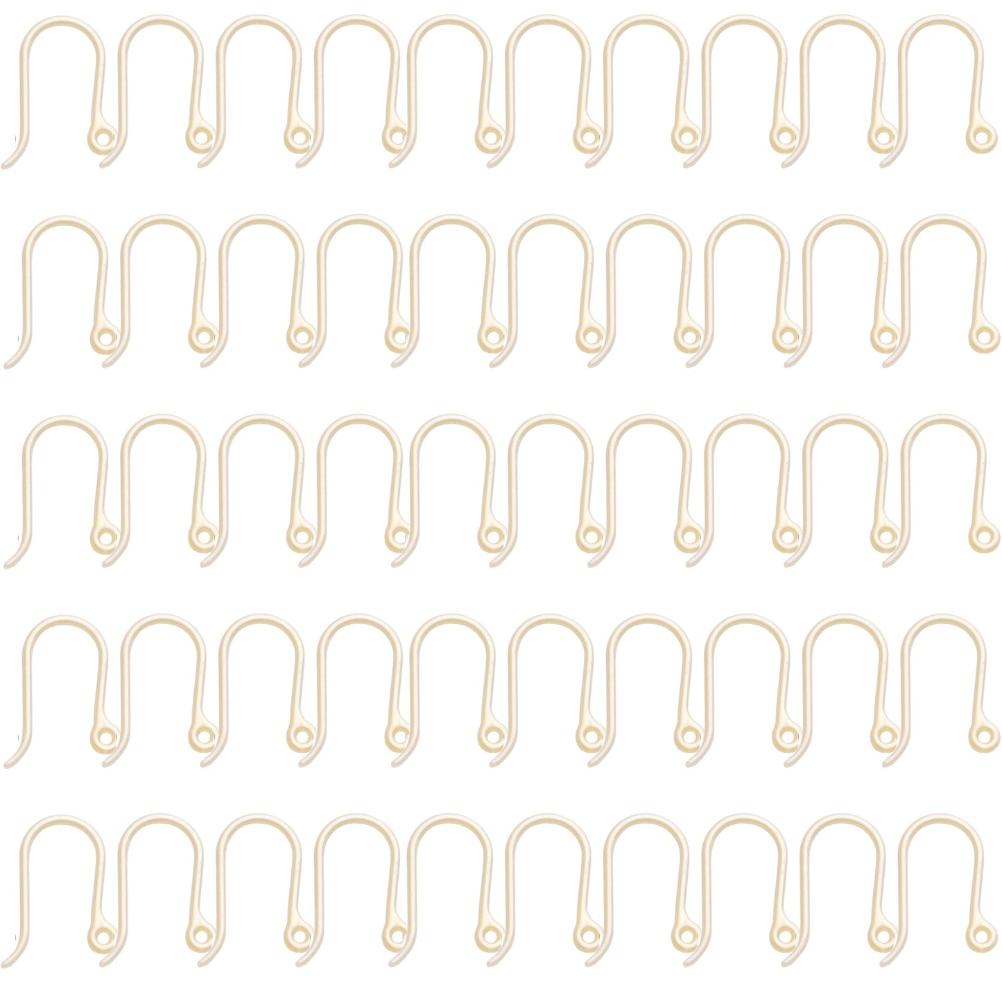 Plastic Earring Hooks, 50pcs Non-Allergenic Plastic Earring Hooks Safety Ear Wire Hooks Earring Findings for DIY Jewelry Making, 13x9mm, Golden, Silver, Black, Pink, Clear(Small)