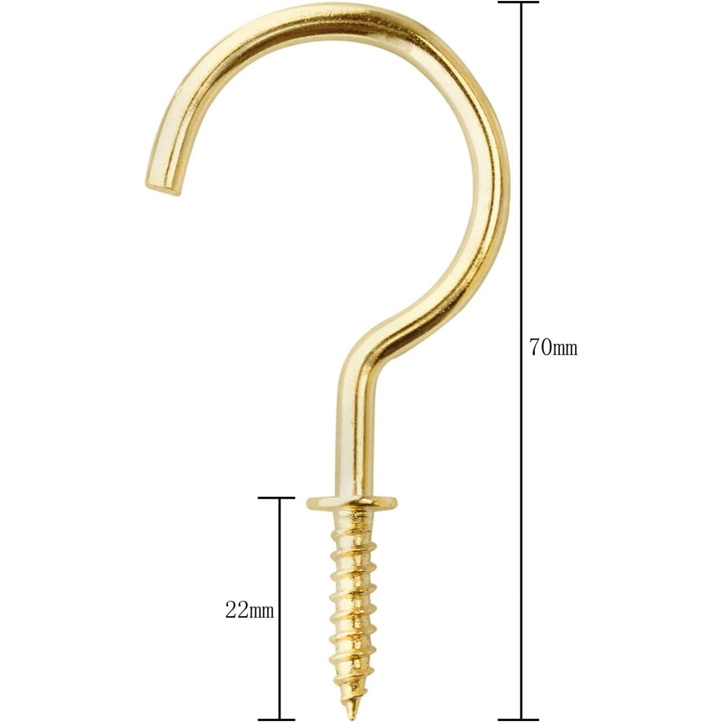 20 Pieces Screw in Ceiling Hooks,2.8 inches Metal Cup Hook Hangers for Hanging Plants,Kitchen (Gold)