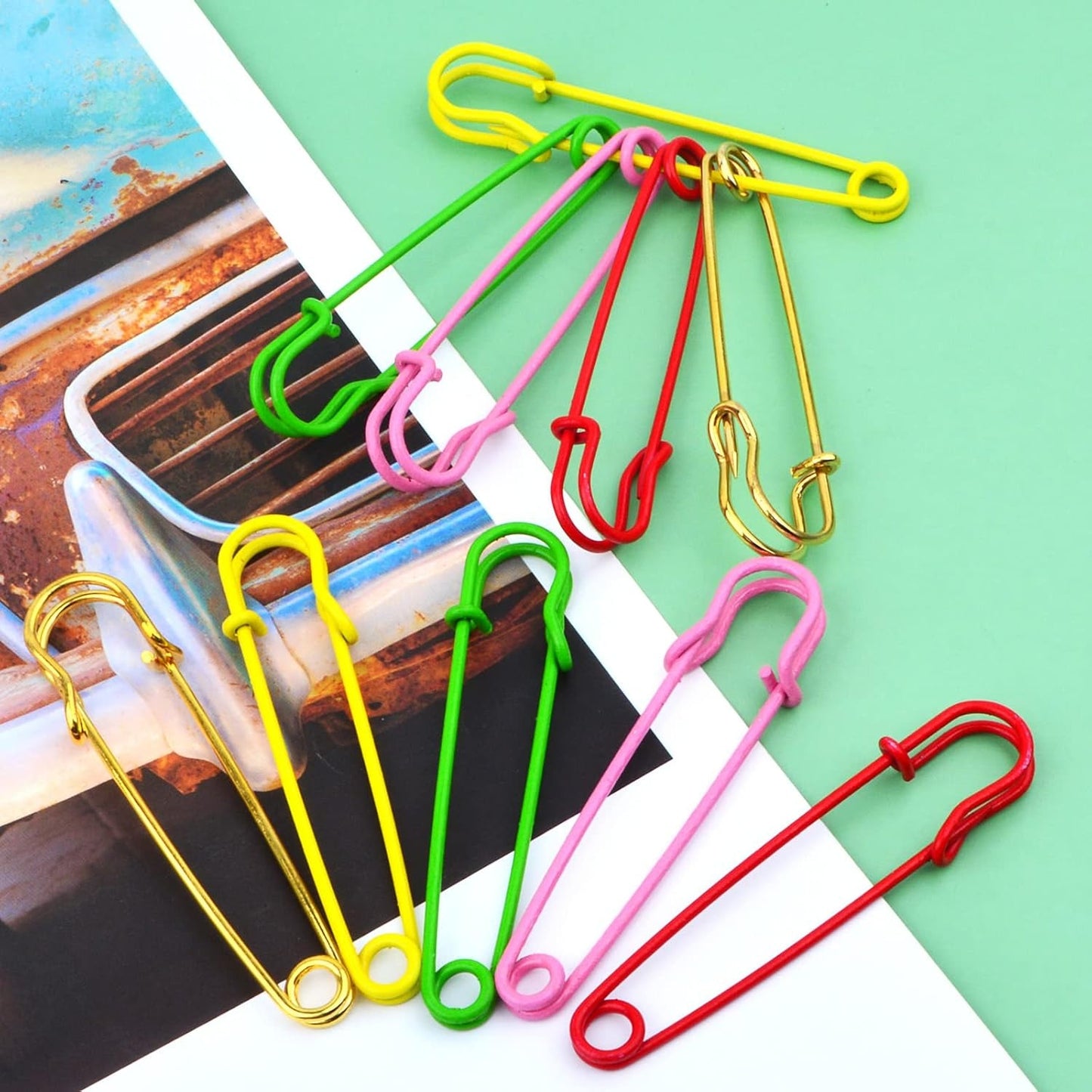 20 Pieces 75 mm Extra Large Safety Pins Metal Heavy Duty Sweater Shawl Pins Safety Pins Brooches for Blankets Skirts Kilts Jewelry Making Craft Sewing, 5 Colors