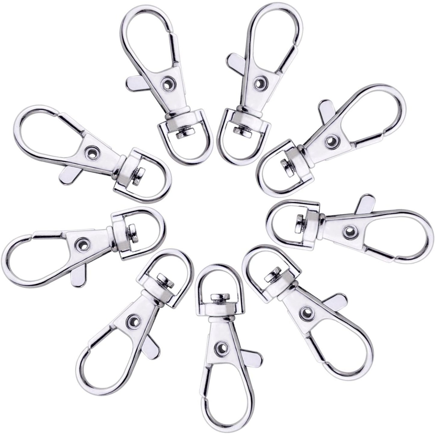 60 PCS Swivel Lanyard Snap Hooks Strong Key Chain Rings and Lobster Clasps Trigger Clips for DIY Bags, Jewelry and Craft Making
