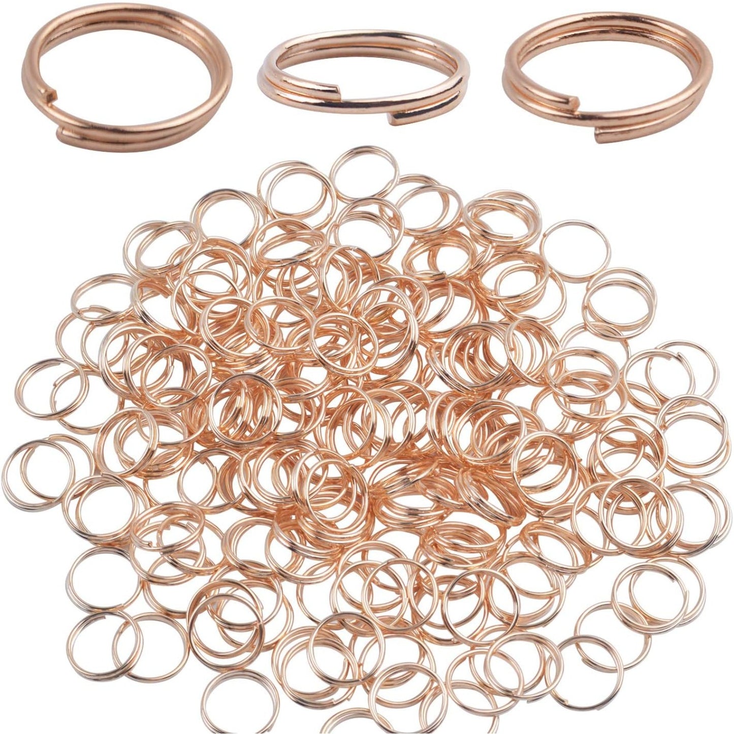 BronaGrand 200 Pieces Small Key Chain Rings Split Ring Key Chains for Keys Organization,10mm Diameter