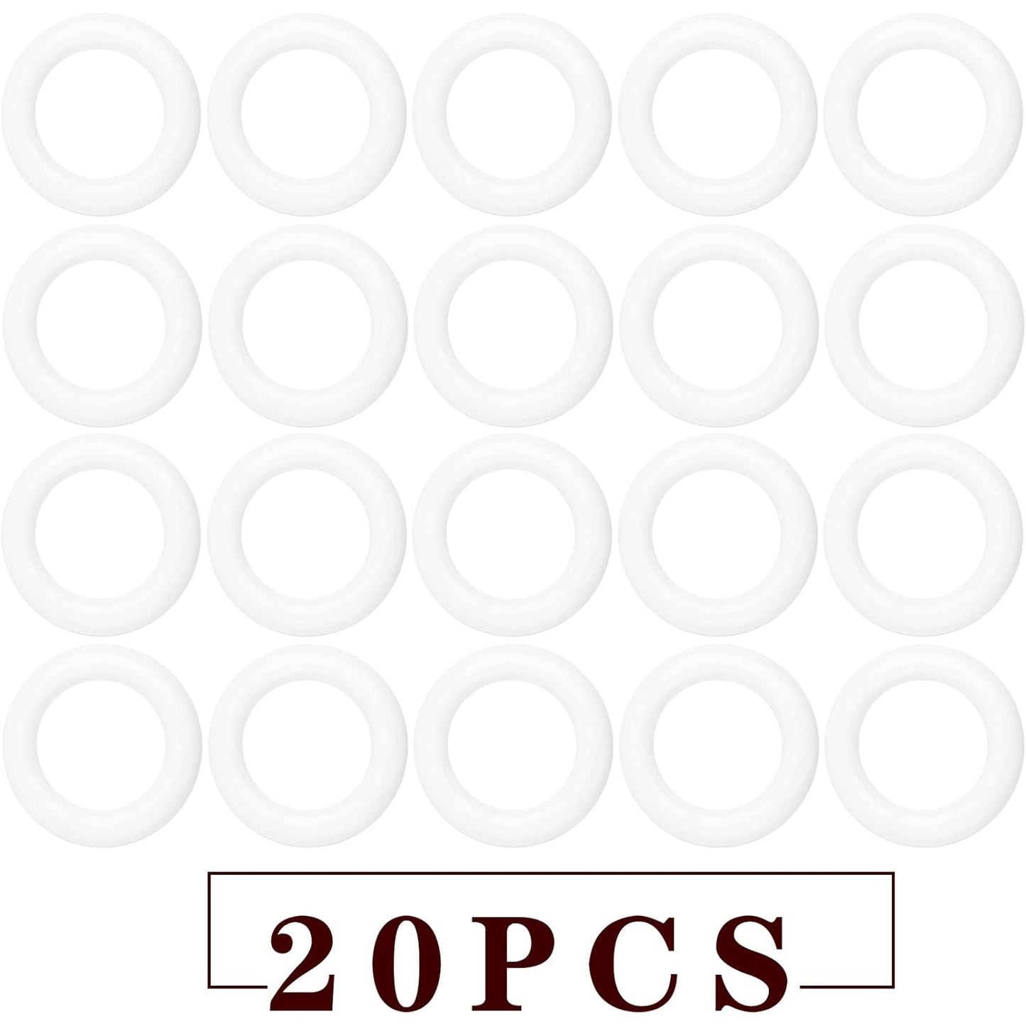20 Pieces 55 mm Wooden Rings Natural Wood Rings Smooth Circles for DIY Craft Pendant Connectors Jewelry Making Accessories, White