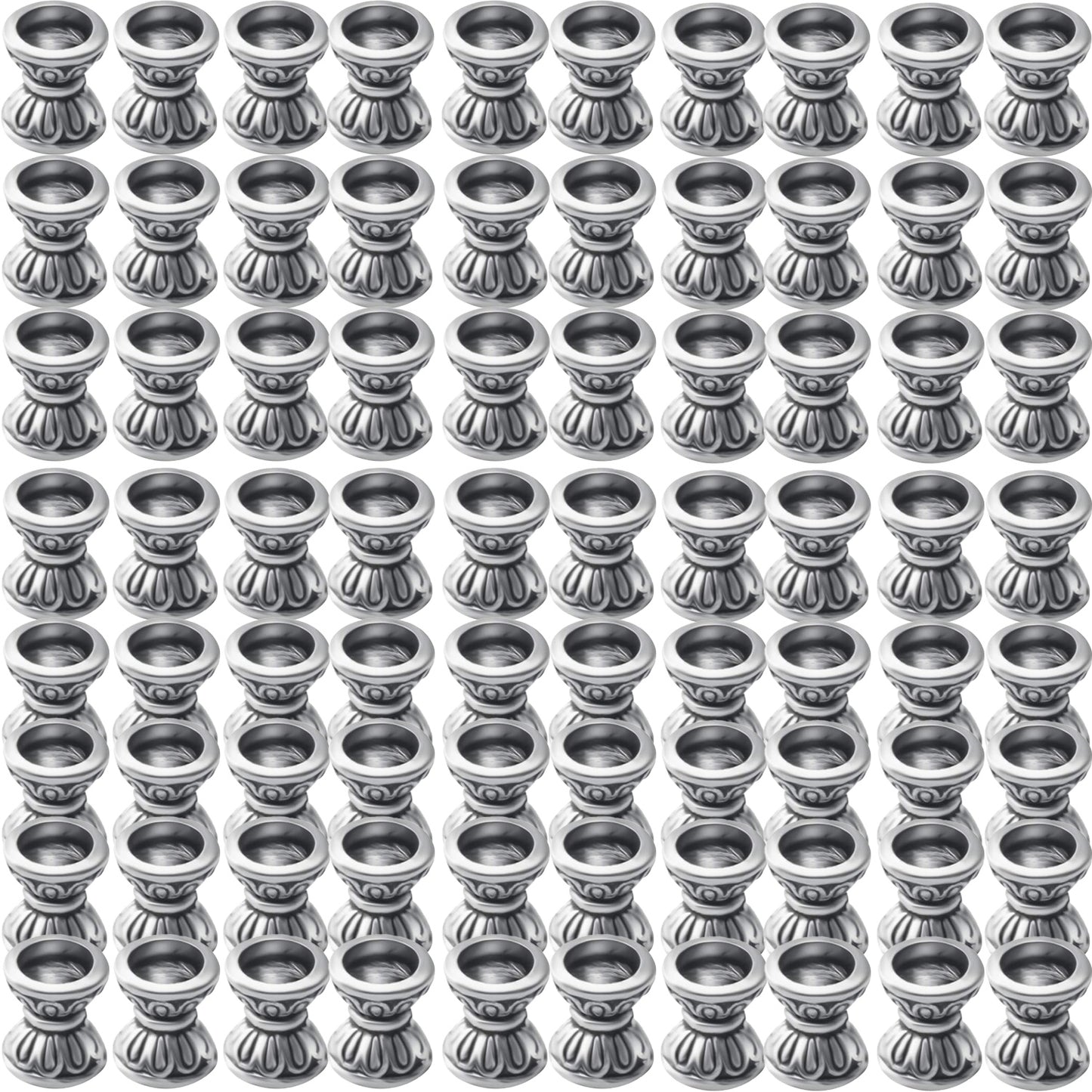 100pcs Double Flower Bead Caps Tibetan Alloy Bead End Caps Flower Caps Jewelry End Caps with A Box for DIY Bracelet Jewelry Crafts Making, 6.6×5.5×3.5mm