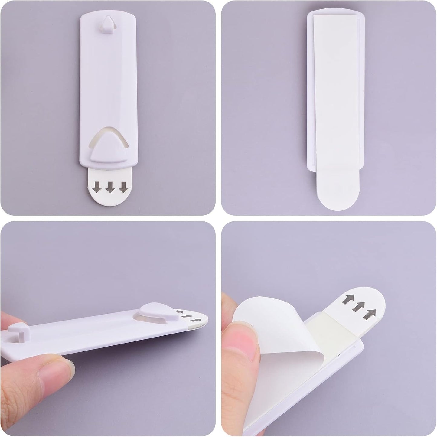 10 Pieces White Picture Hangers Hooks Without Nails No Trace Self Adhesive Art Hanger Hooks Photo Frame Picture Hanging Kit for Bathroom Kitchen Home Door Wall Closet