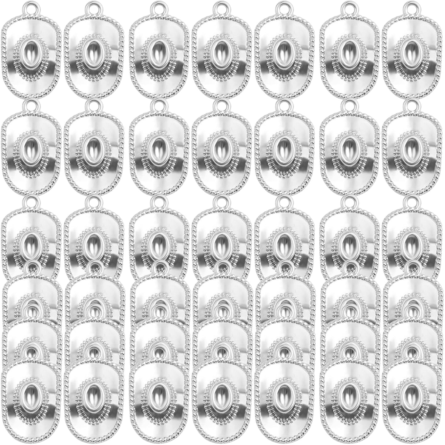 42pcs Alloy Western Cowboy Hat Pendant Charms Antique Tibetan Cowboy Hat Shape Charms Craft Supplies for DIY Bracelet Necklace Keychains Jewelry Making, 7 Colors