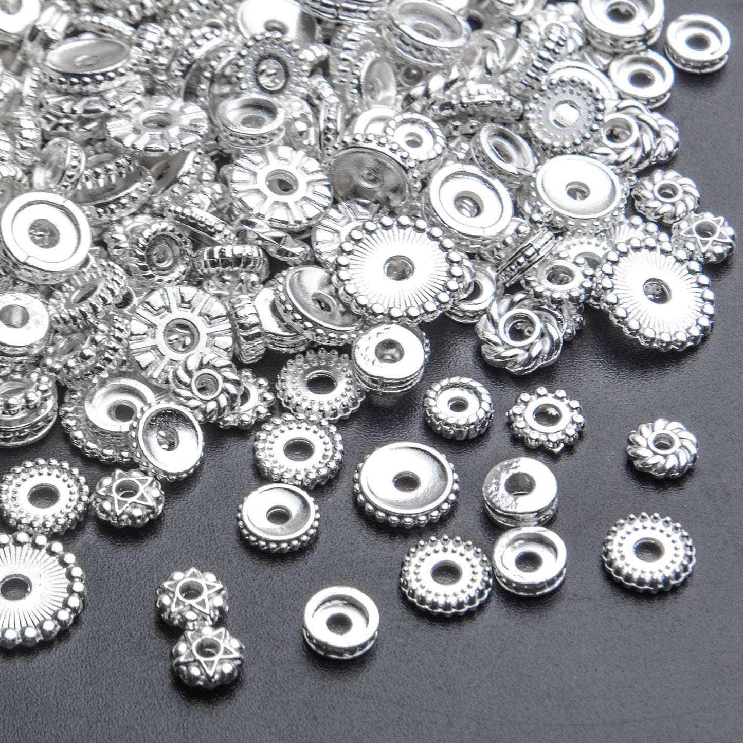100g Mixed Metal Flower Caps Ends Tibetan Silver Spacer Loose Beads for Jewelry Making