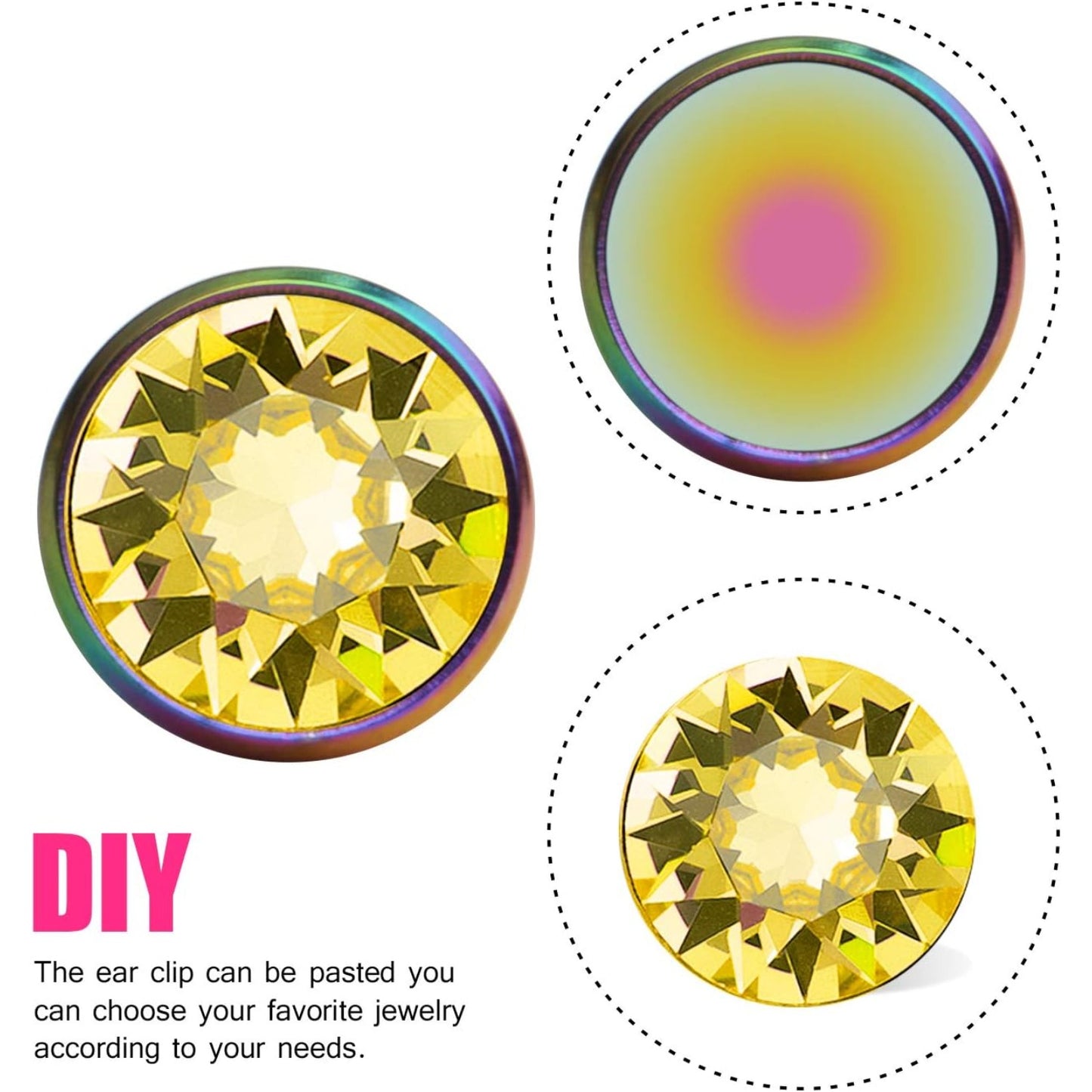 Stud Earring Findings,20Pcs 12mm Inner Diameter Stainless Steel Stud Earring Bezel Trays Blank Cabochon Settings with 20Pcs Butterfly Earring Backs for DIY Jewelry Making
