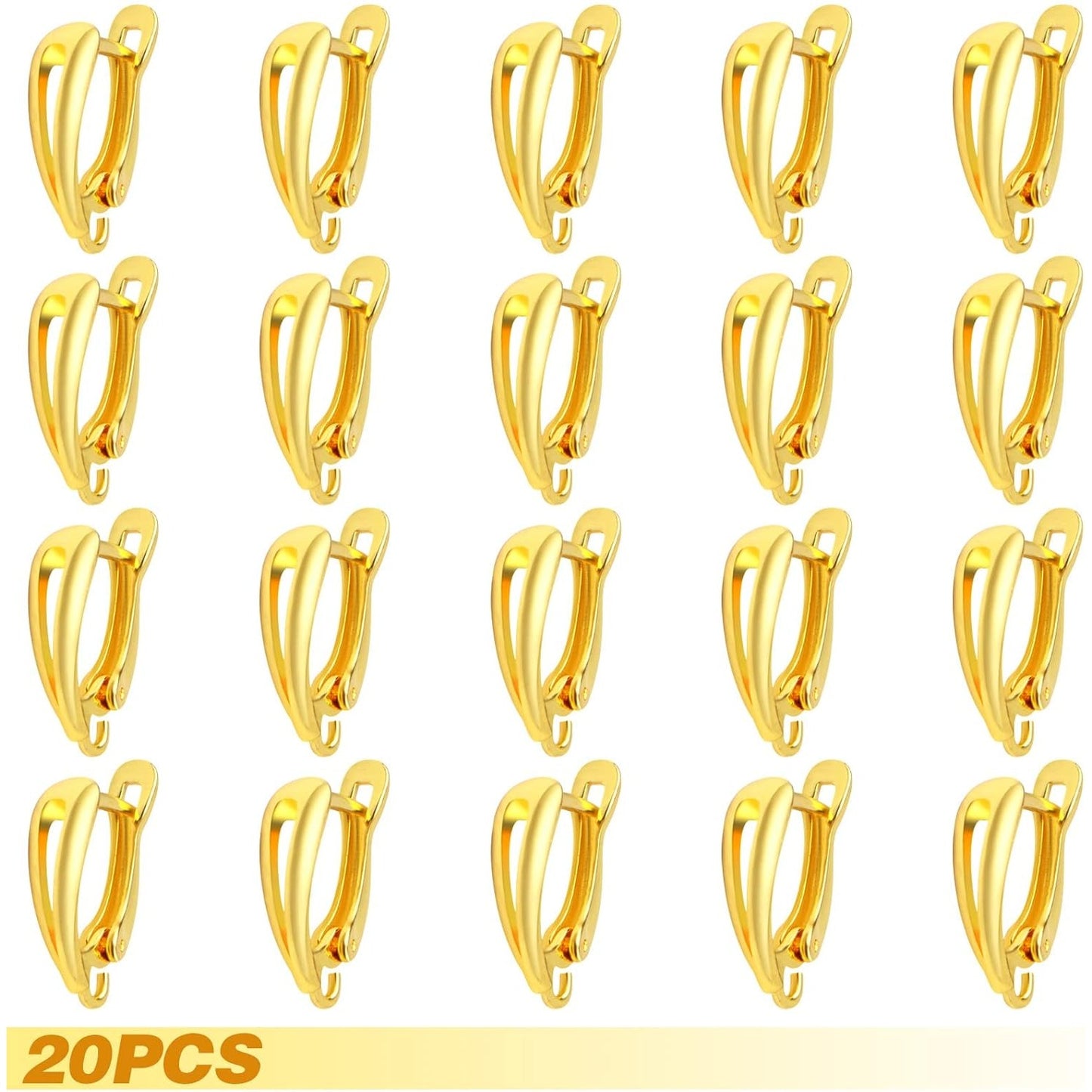 20pcs 5 Colors Round French Earring Hooks Hypoallergenic Brass Leverback Ear Wire Hooks with Open Loop for DIY Dangle Earrings Jewelry Making Christmas Party Anniversary Favor