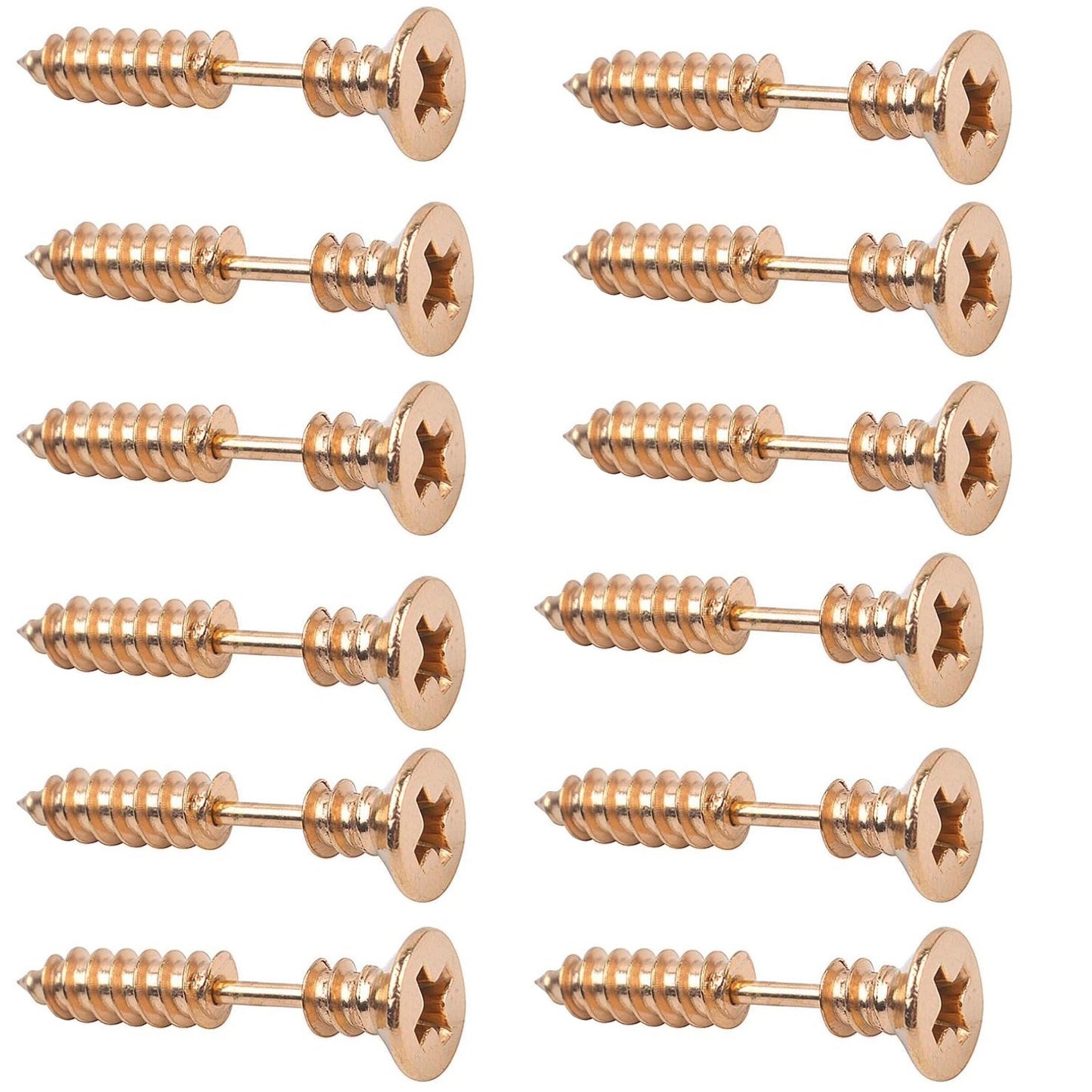 12 Pieces Screw Earrings, Stainless Steel Unisex Piercing Cross Screws Hoop Earrings Ear Stud,6 Colors