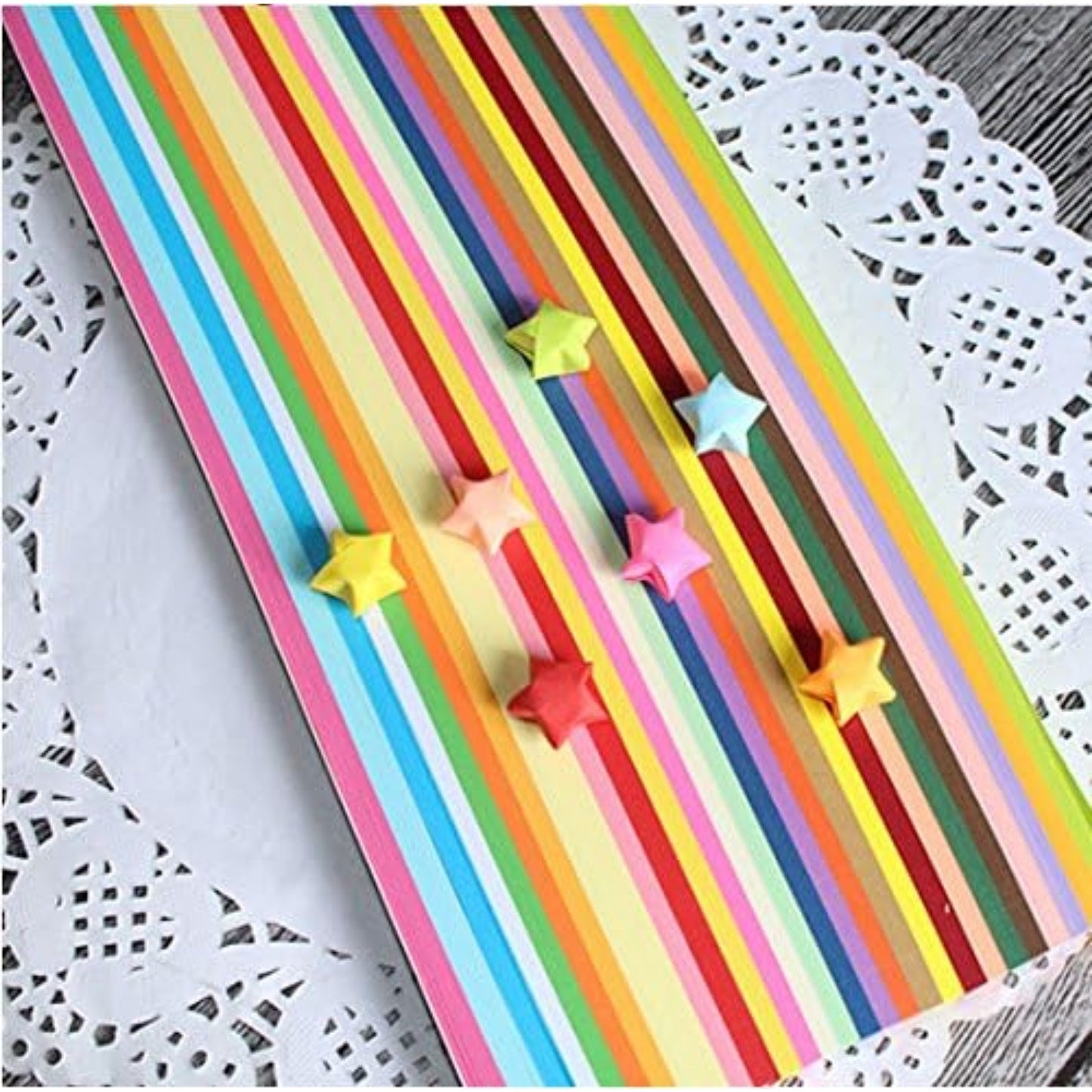 BronaGrand 1080 Sheets Origami Stars Paper Double Sided Folding Strips- 27 Colors
