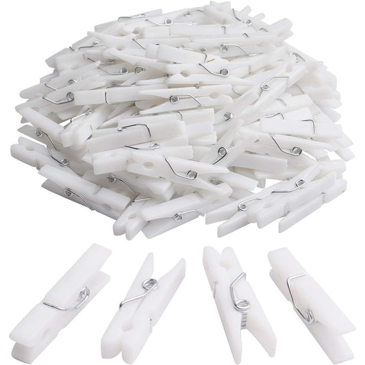 Photo Clips,100Pcs Mini Plastic Picture Clips Clothespins Craft Pegs Decorative Photo Clips for Home,Dorm Room,Office Decoration