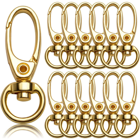 Swivel Clasp Clips,50pcs 35mm Swivel Trigger Clips Metal Keyring Clasps Snap Hooks for Hanging Key Chains Dog Leashes Crafts Decorations,Gold
