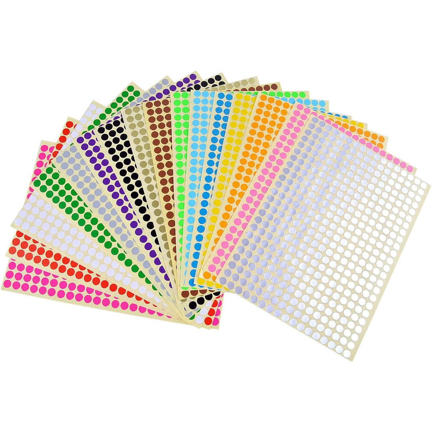 16 Sheets Dia 1/4inch Self Adhesive Round Dot Stickers Coding Label Circle Stickers 6528 Dots in Pack 16 Colors