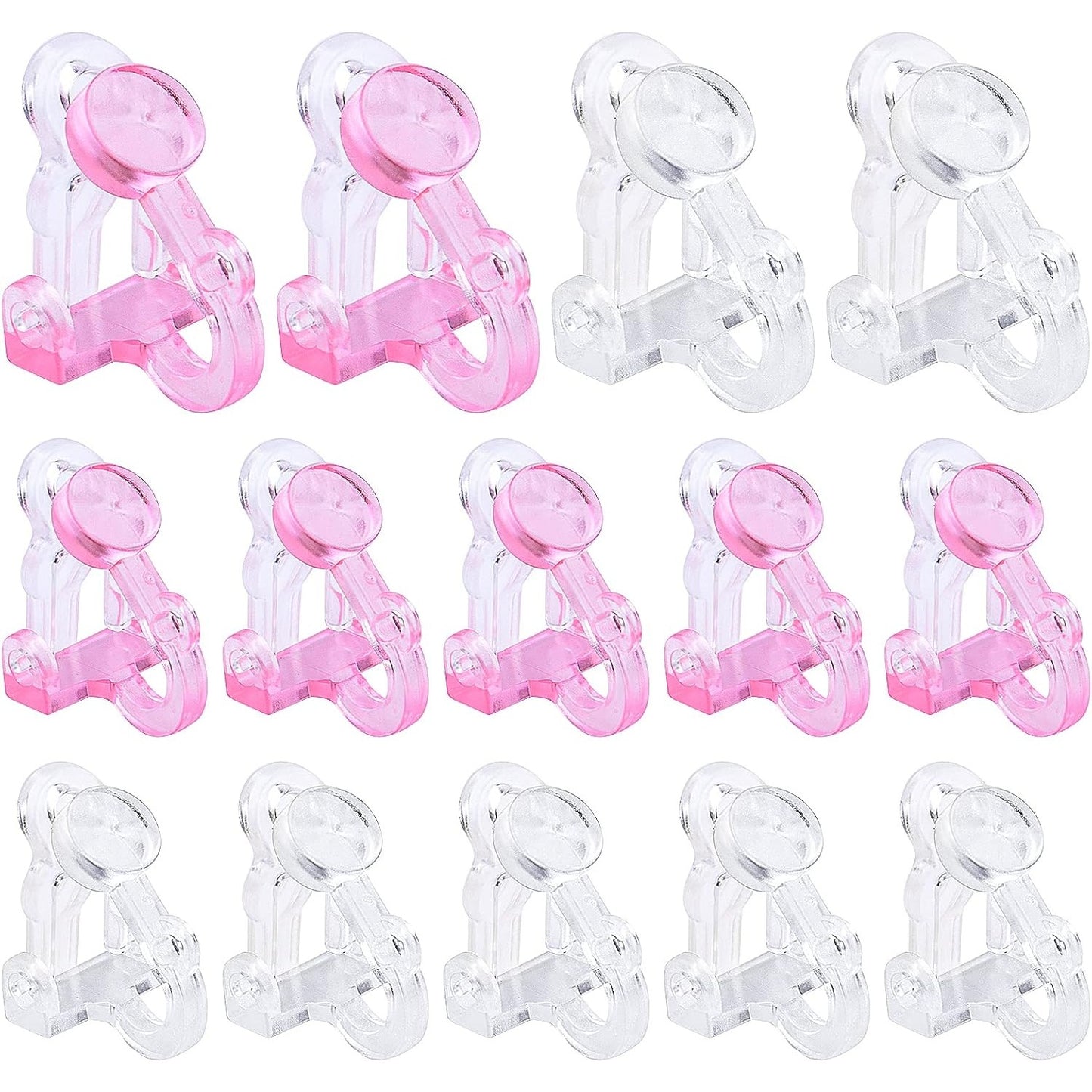20pcs Triangle Shape Clip-on Earring Converters Plastic Non Pierced Ears Stud Earrings Components with Loop for DIY Earrings Design Jewelry Making, 2 Colors, 13.5 mm x 12.5 mm