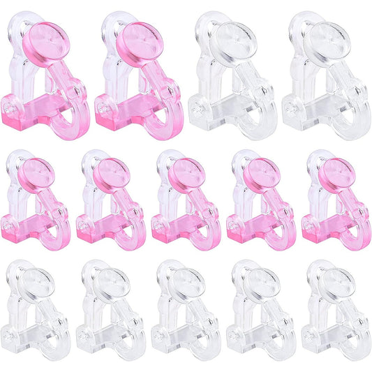 20pcs Triangle Shape Clip-on Earring Converters Plastic Non Pierced Ears Stud Earrings Components with Loop for DIY Earrings Design Jewelry Making, 2 Colors, 13.5 mm x 12.5 mm