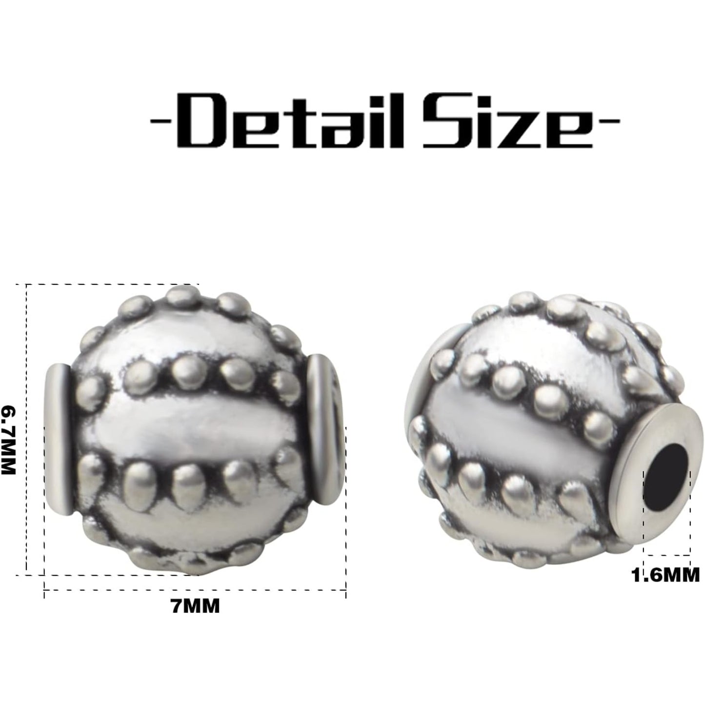 Round Spacer Beads, 100pcs Antique Silver Alloy Tibetan Spacers Loose Beads Charm Beads for Necklace Bracelet DIY Jewelry Making
