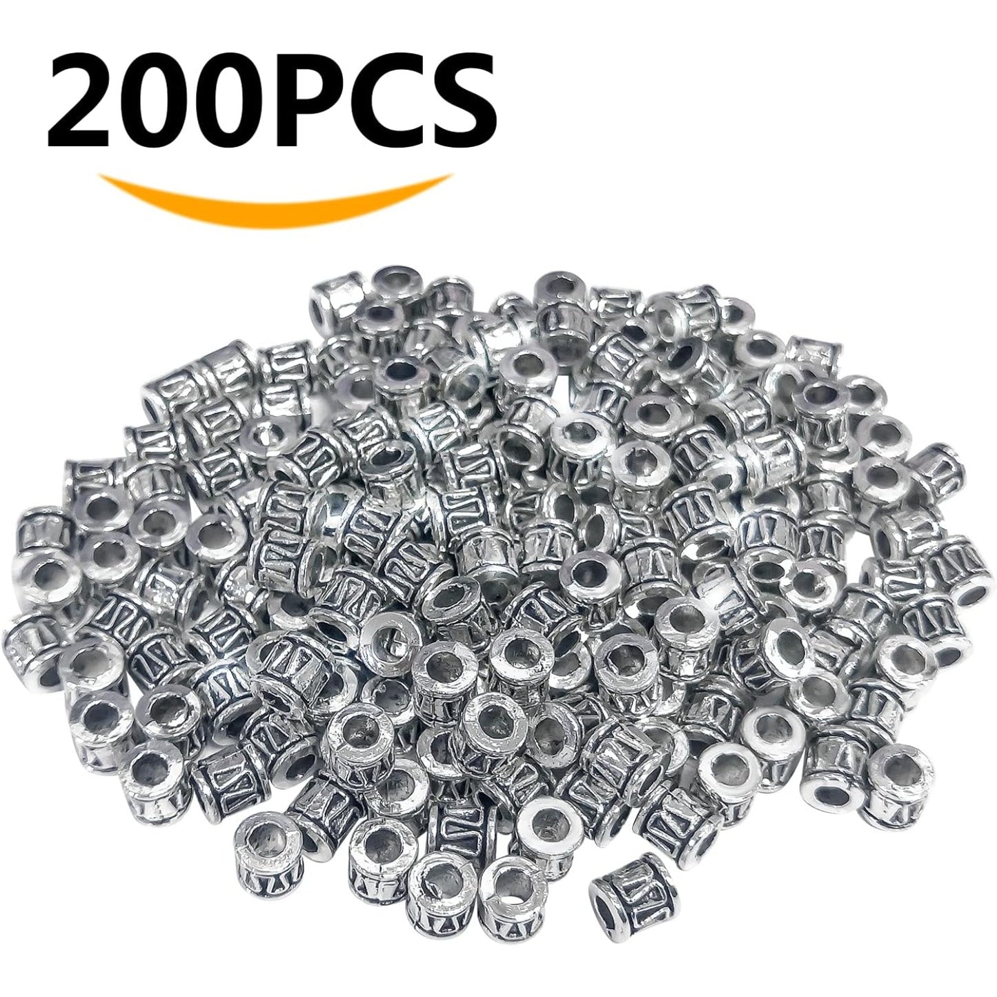 200pcs Antique Gold Tube Spacers Beads Alloy Barrel Bead Spacers Loose Spacer Bead Charm Beads for Jewelry DIY Bracelet Necklace Making Accessory