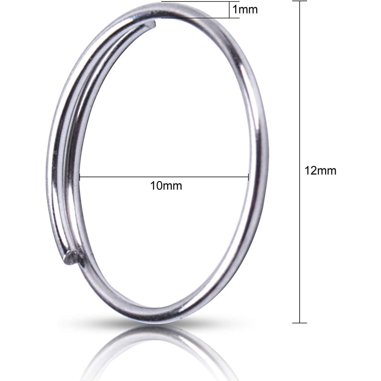 200pcs Stainless Steel Split Ring Double Loops Jump Rings Key Rings 12mm for Crystal Lamps, Crystal Curtain, Crystal Garland, Necklaces, Keys, Earrings, Jewelry Making