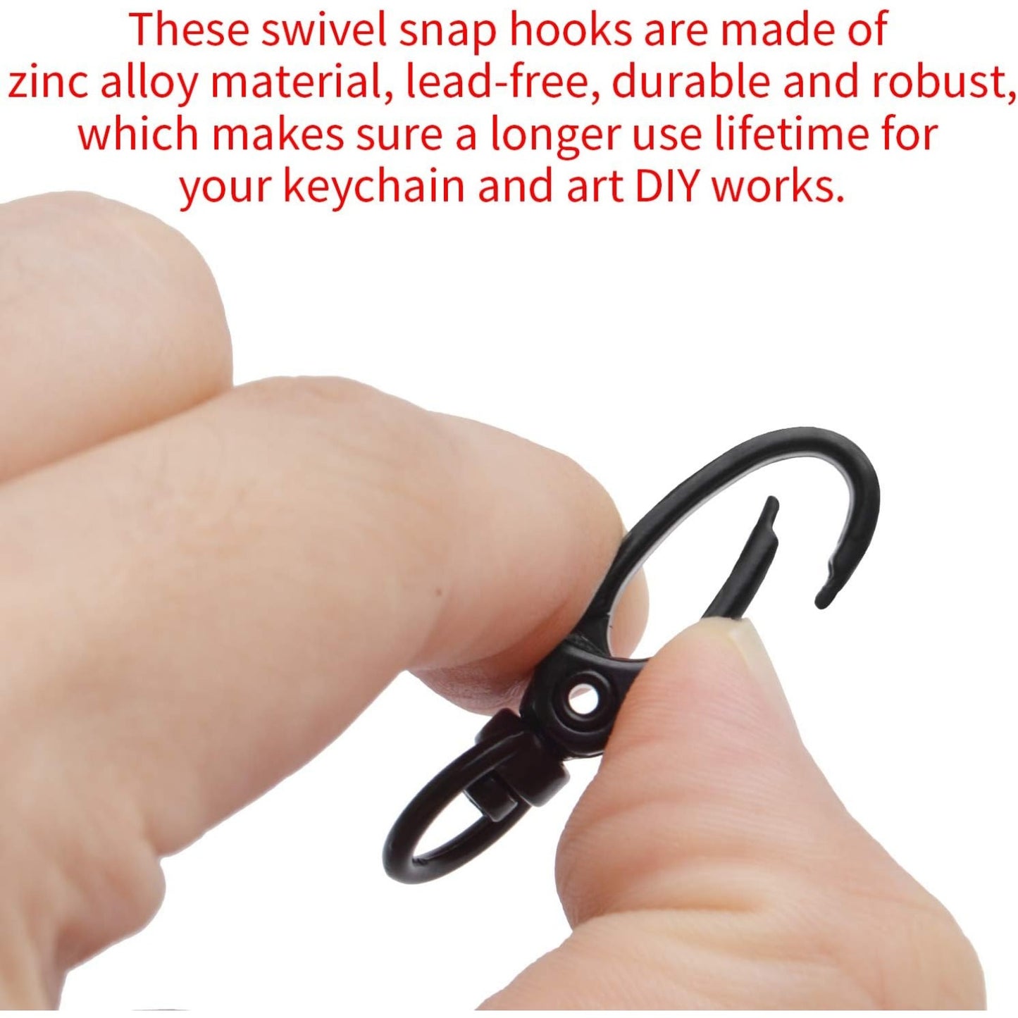 Swivel Clasp Clips,50pcs 35mm Swivel Trigger Clips Metal Keyring Clasps Snap Hooks for Hanging Key Chains Dog Leashes Crafts Decorations,Black