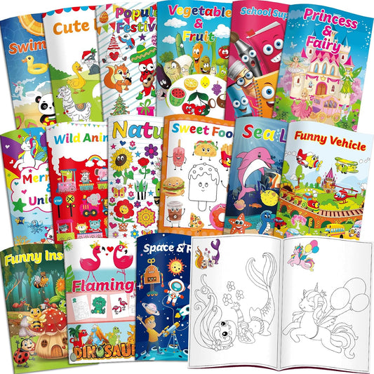 HENDEVL 15 Pack Small Coloring Books (8.5 x 5.9 inch) for Toddlers 1-3 3-5,Bulk Coloring Books for Kids Ages 2-4 4-8,Party Favors Carnival Prizes Goodie Bag Stuffer,Activity Books for Kids