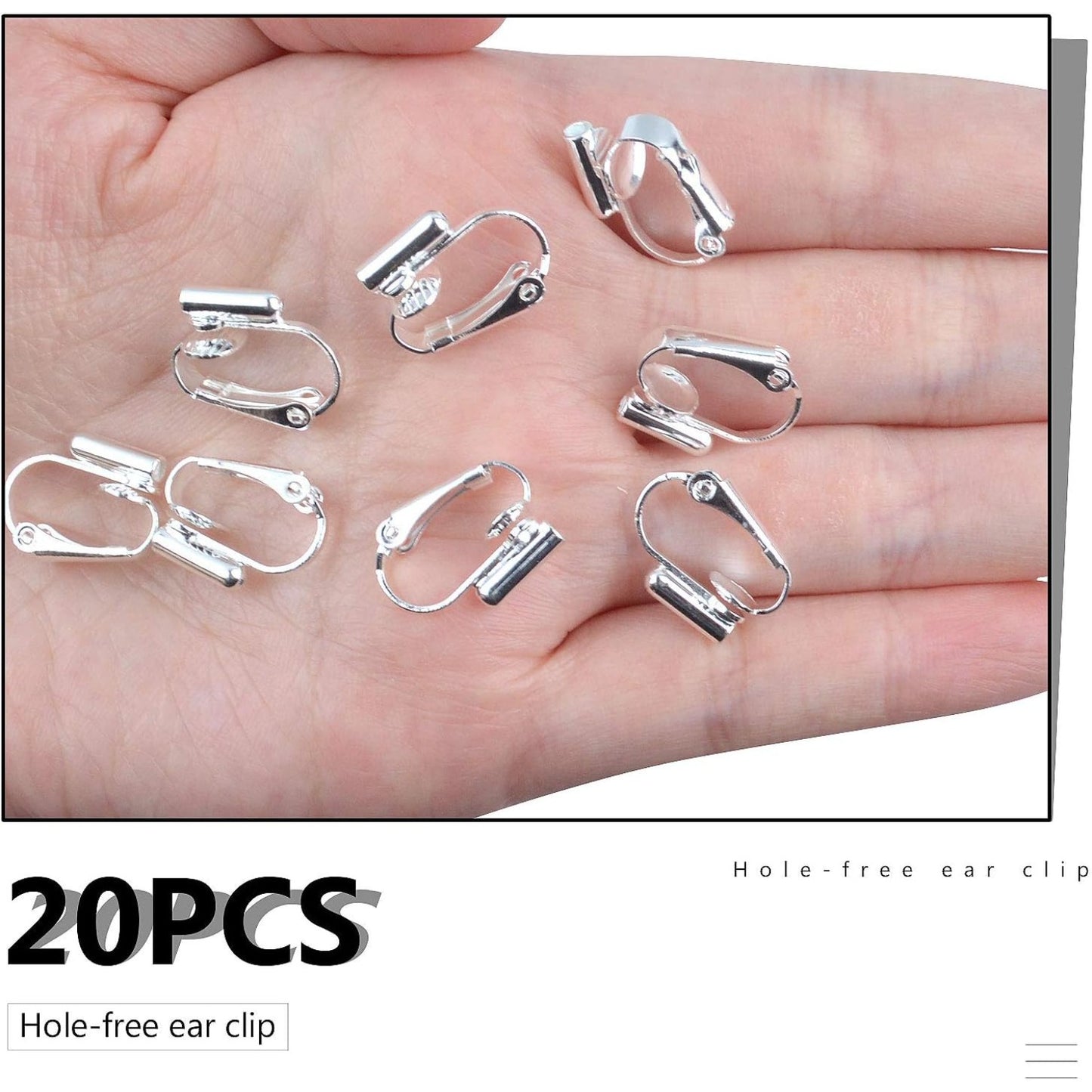 12 Pieces Clip-on Earrings Converter Components for Non-Pierced Ears and 12 Pieces Comfort Earring Pads, Gold and Silver