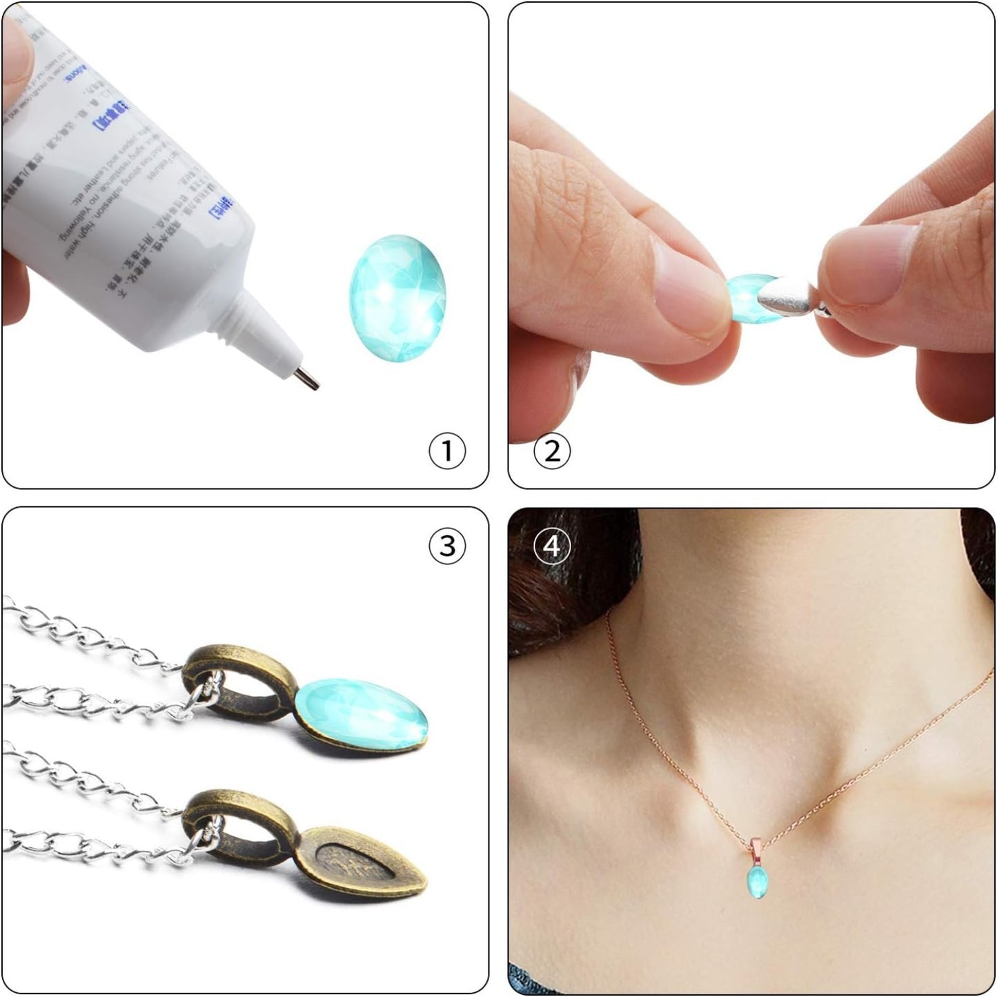 Glue on Bails, 100 Gram Mixed Tibetan Style Glue on Bails Pendants Alloy Flat Pad Bails Tag Charms Connector Hanger for Earring Necklace Jewelry Findings Crafting