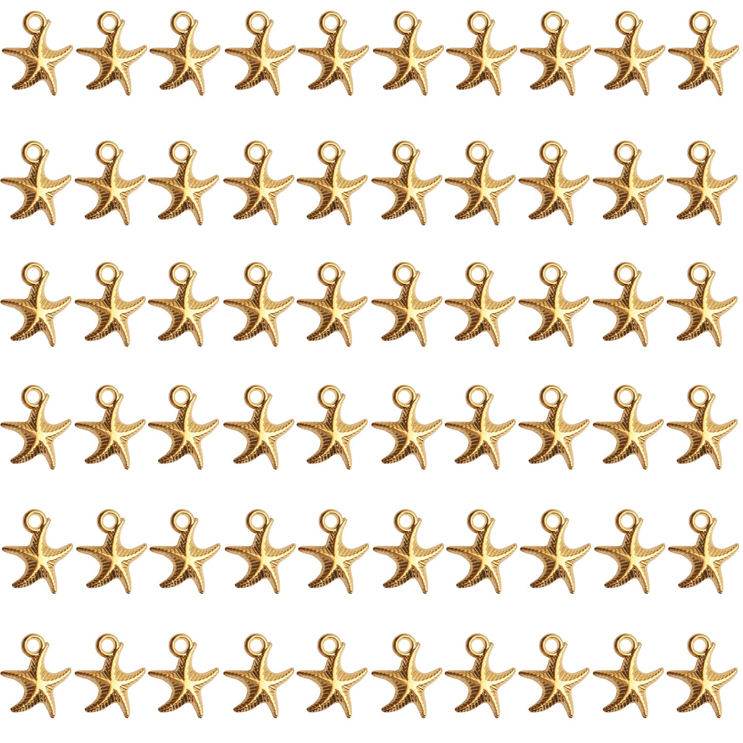 60pcs Antique Starfish Charms Sea Animal Charm Pendant Jewelry Making Accessories for DIY Necklace Bracelet Keychain