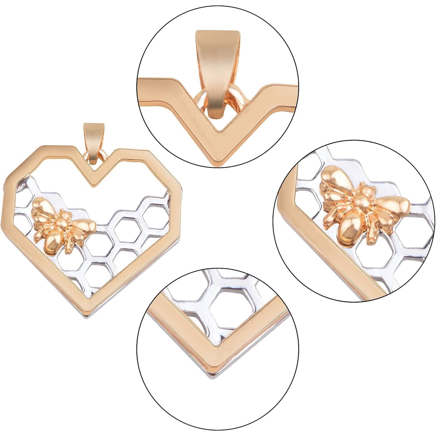 8pcs 4 Styles Honey Comb Bee Charms Alloy Honeybee Honeycomb Pendants Hollow Flying Animal Dangle Charms Ornaments for DIY Bracelet Necklace Keychains Craft Supplies