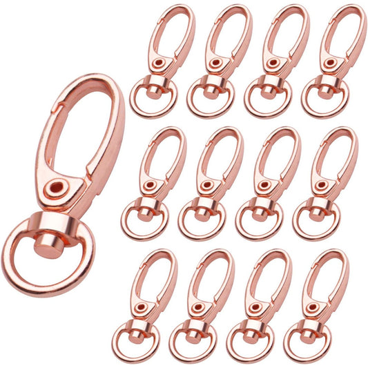 Swivel Clasp Clips,50pcs 35mm Swivel Trigger Clips Metal Keyring Clasps Snap Hooks for Hanging Key Chains Dog Leashes Crafts Decorations,Rose Gold