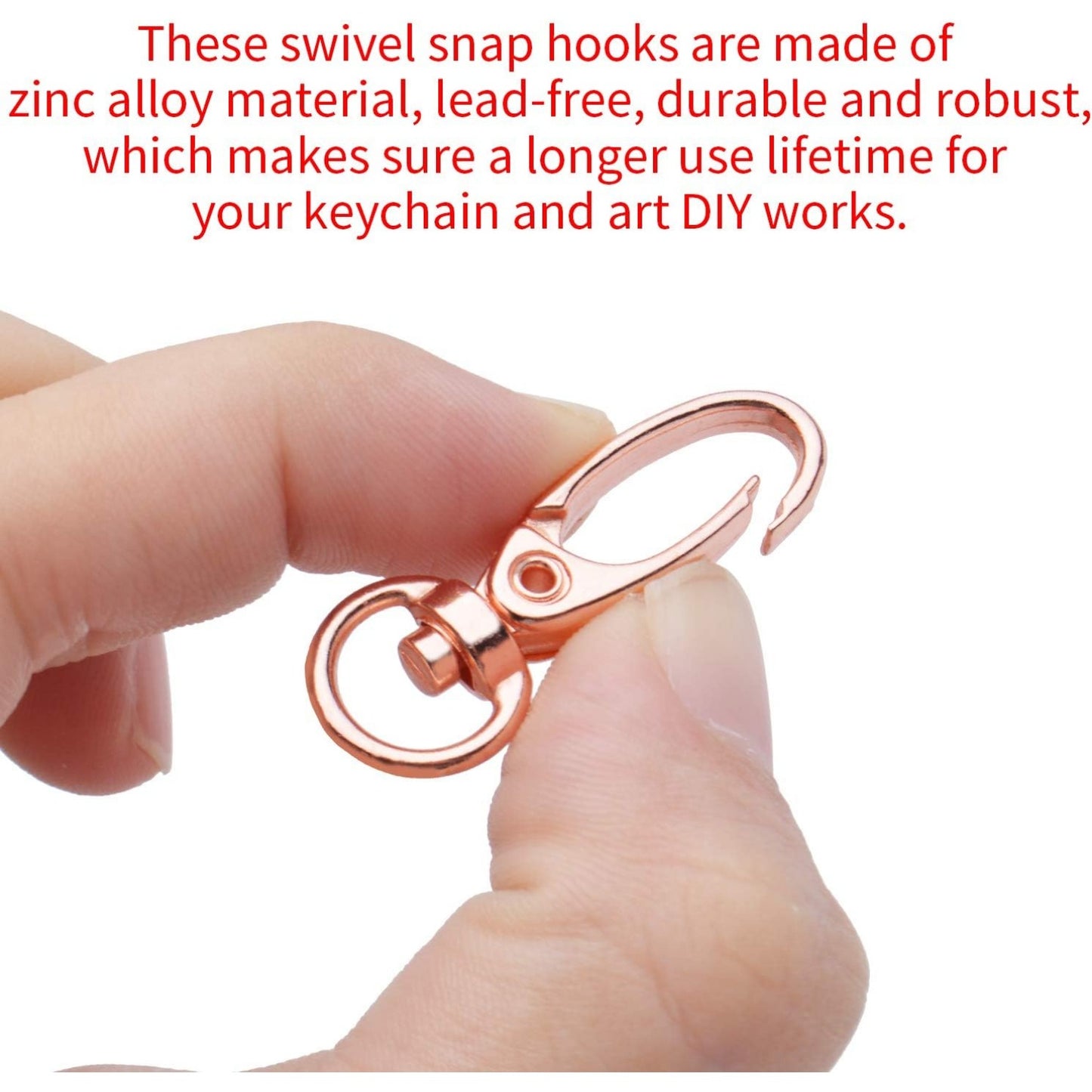 Swivel Clasp Clips,50pcs 35mm Swivel Trigger Clips Metal Keyring Clasps Snap Hooks for Hanging Key Chains Dog Leashes Crafts Decorations,Rose Gold