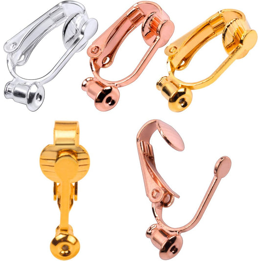 Clip-on Earring Converter,18 Pieces Earring Clip Converter Components Findings with Post for Non-Pierced Ears Jewelry Making