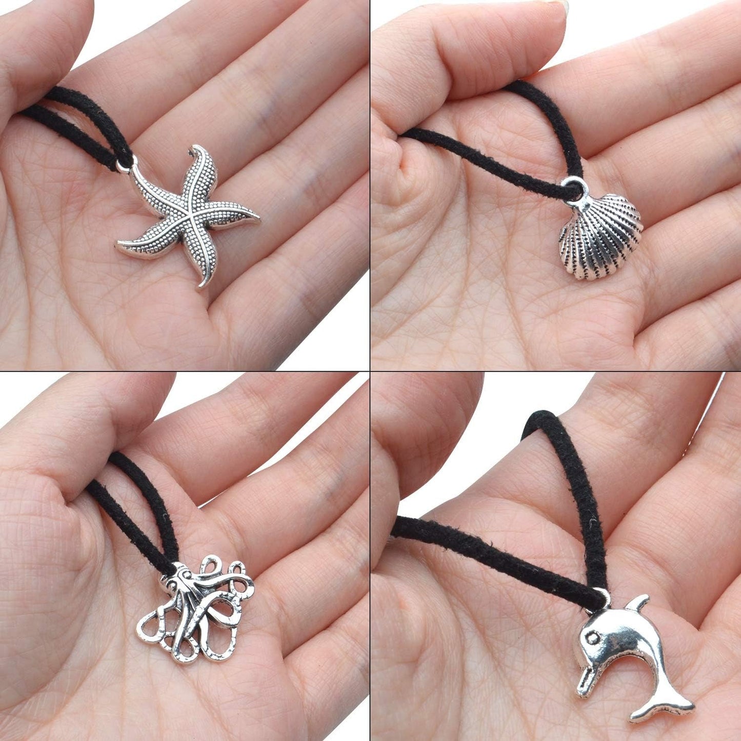 Sea Animal Charms, 50pcs Alloy Marine Life Pendants Ocean Fish & Sea Creatures Charms Pendants Jewelry Findings for DIY Necklace Bracelet, Silver