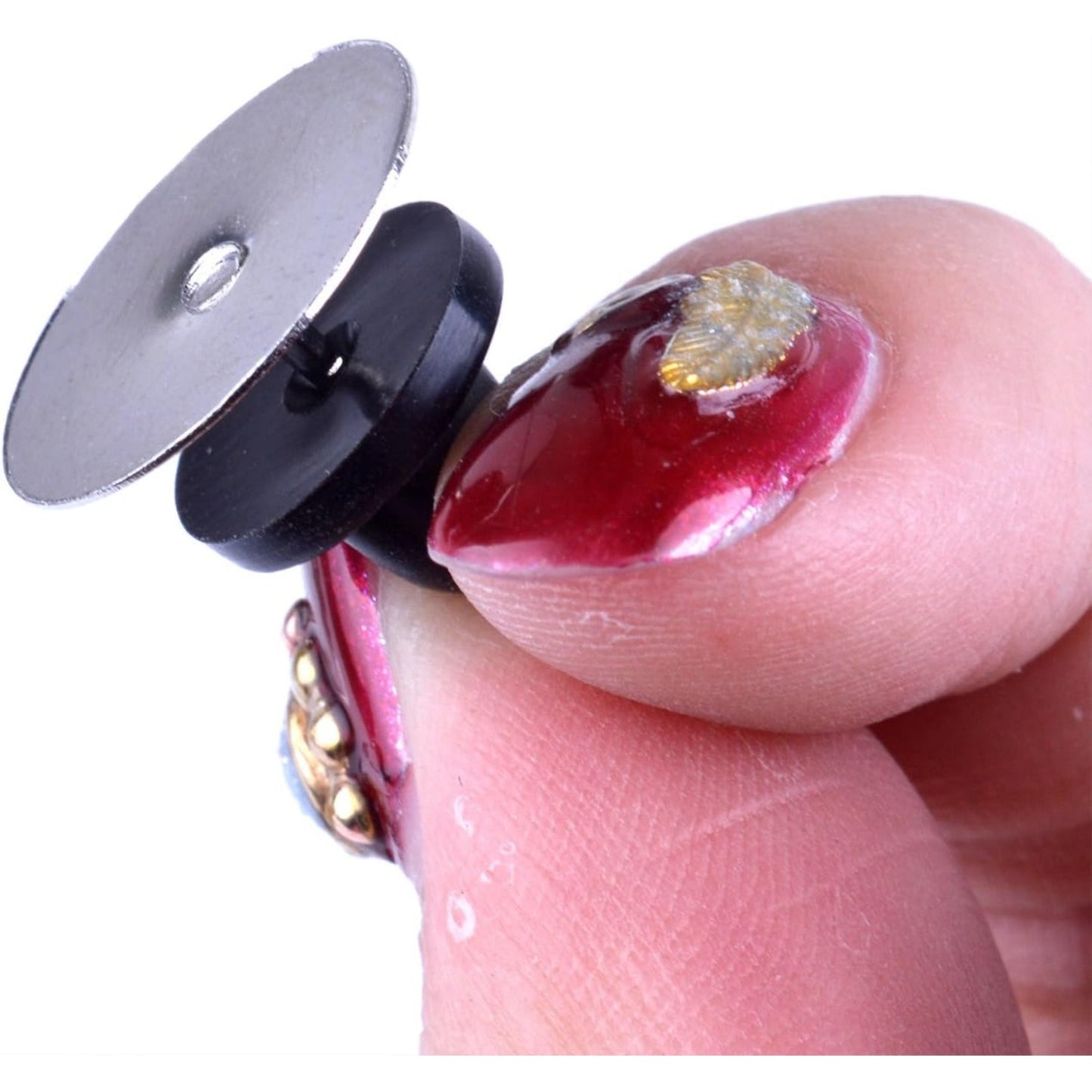 50 Pieces 15mm Copper Tie Tacks Blank Pins with 50 Pieces PVC Rubber Pin Backs