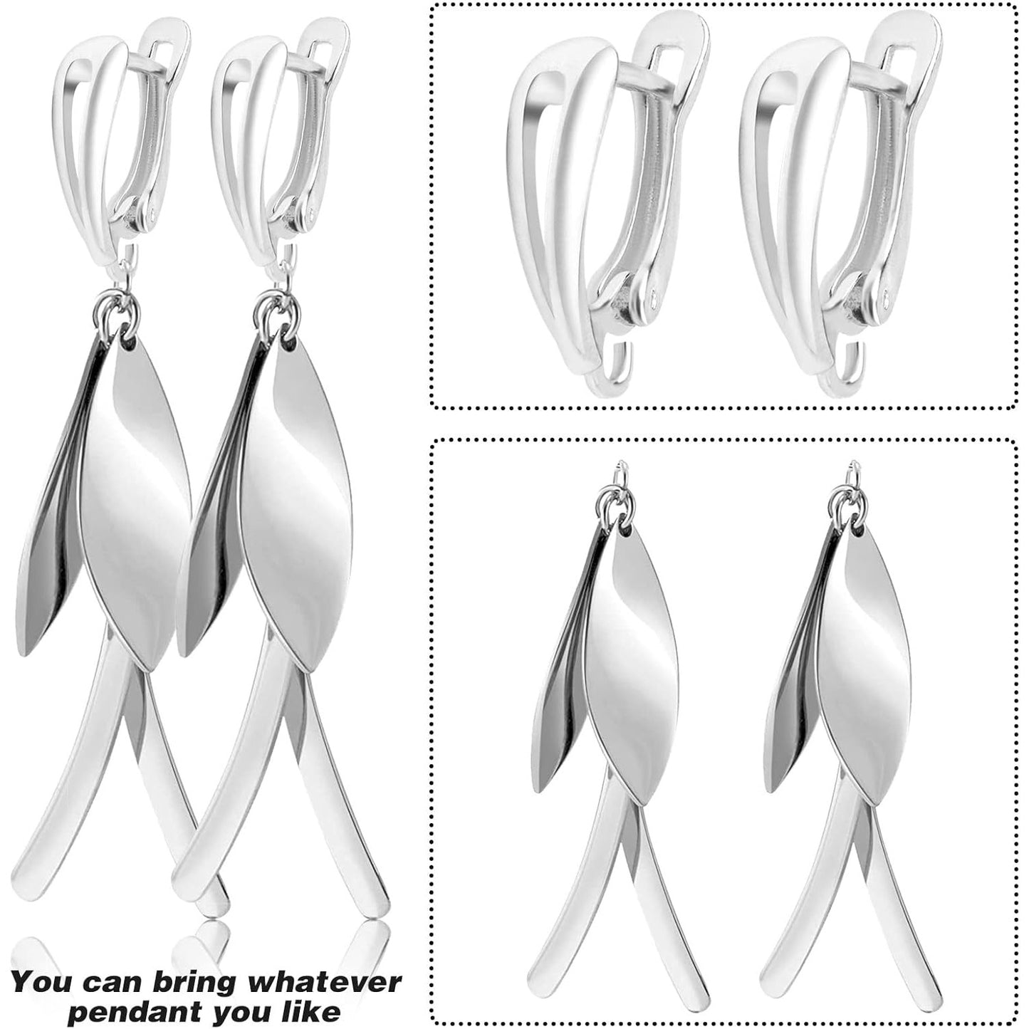 20pcs 5 Colors Round French Earring Hooks Hypoallergenic Brass Leverback Ear Wire Hooks with Open Loop for DIY Dangle Earrings Jewelry Making Christmas Party Anniversary Favor