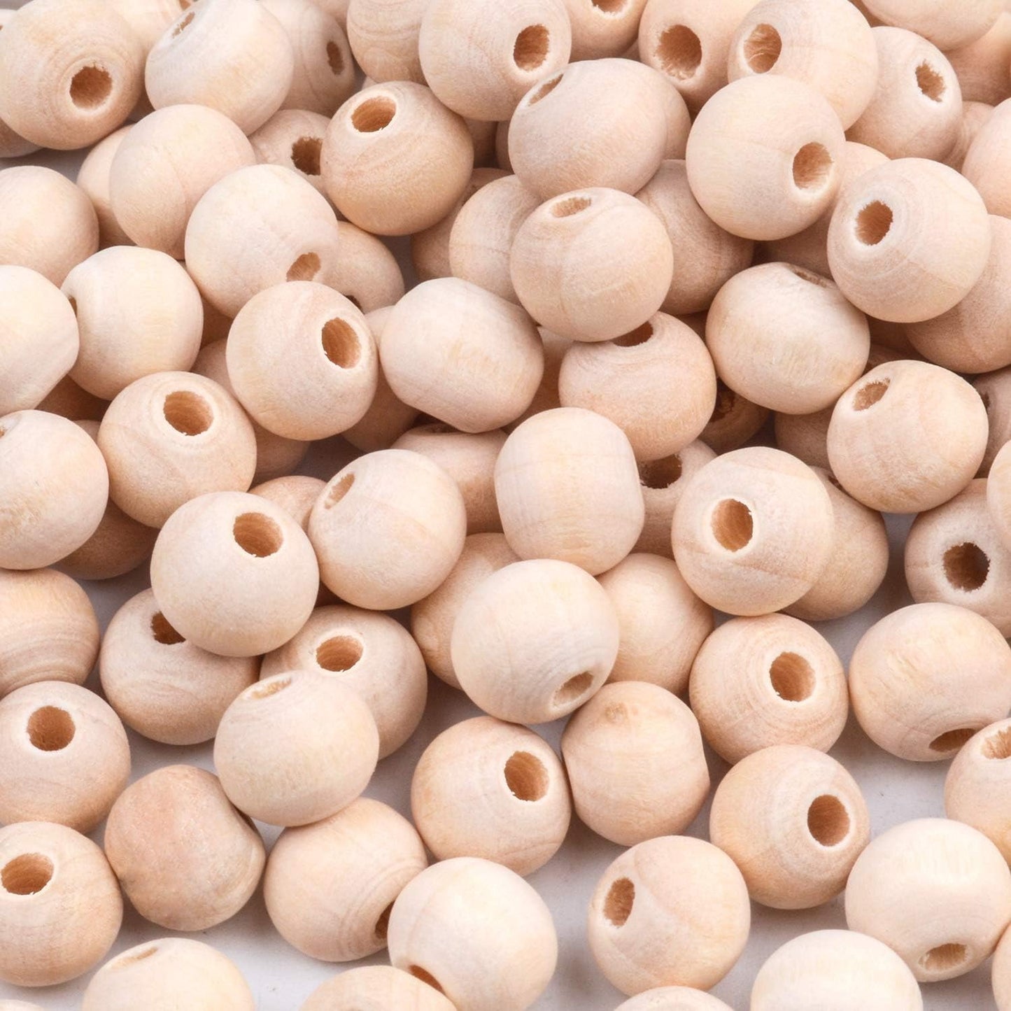 BronaGrand 300pcs 8MM Natural Color Round Ball Wood Spacer Beads Jewelry Findings Charms