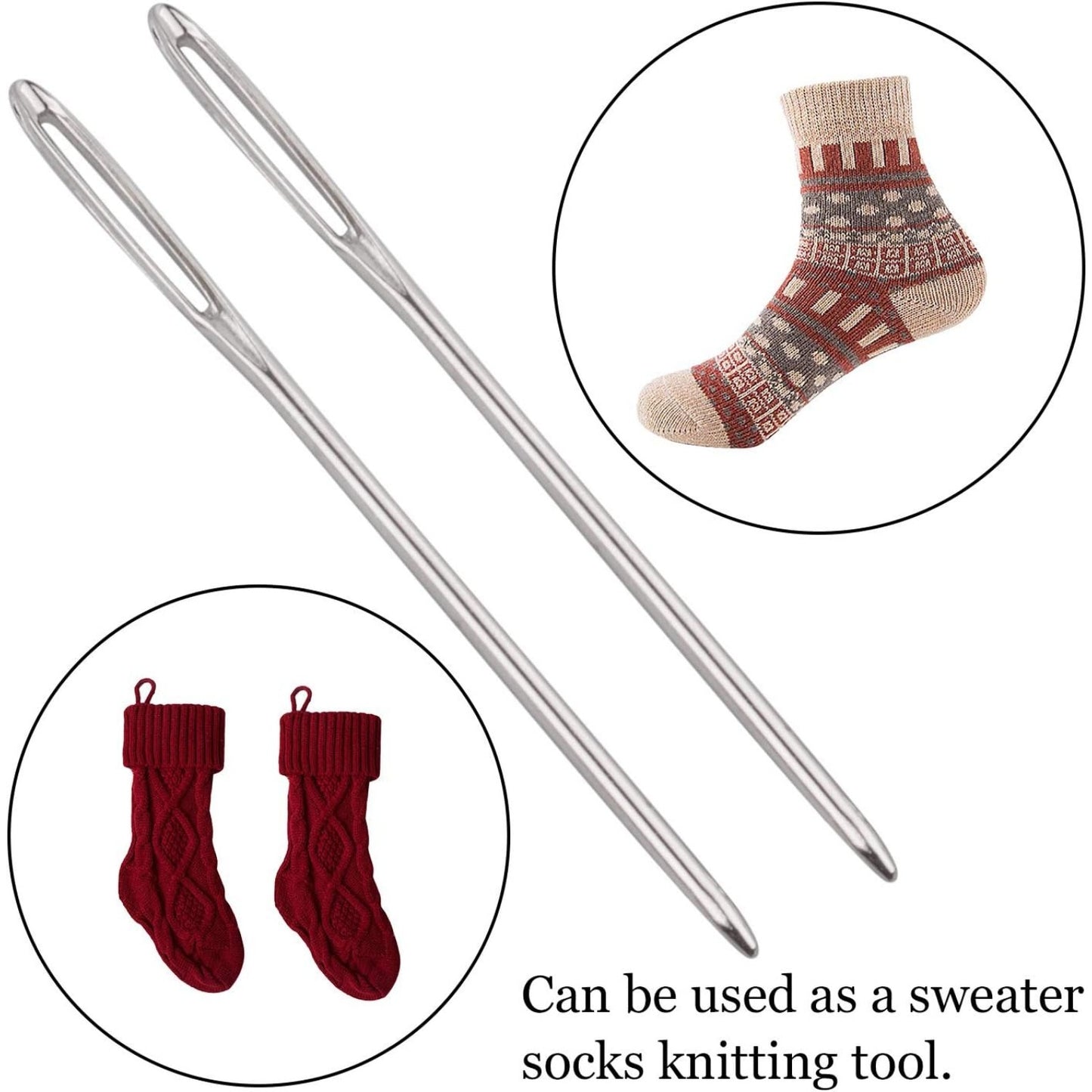 BronaGrand 50pcs 2.7 inch Metal Large Eye Blunt Needles Yarn Needles for Knitting Crochet Projects