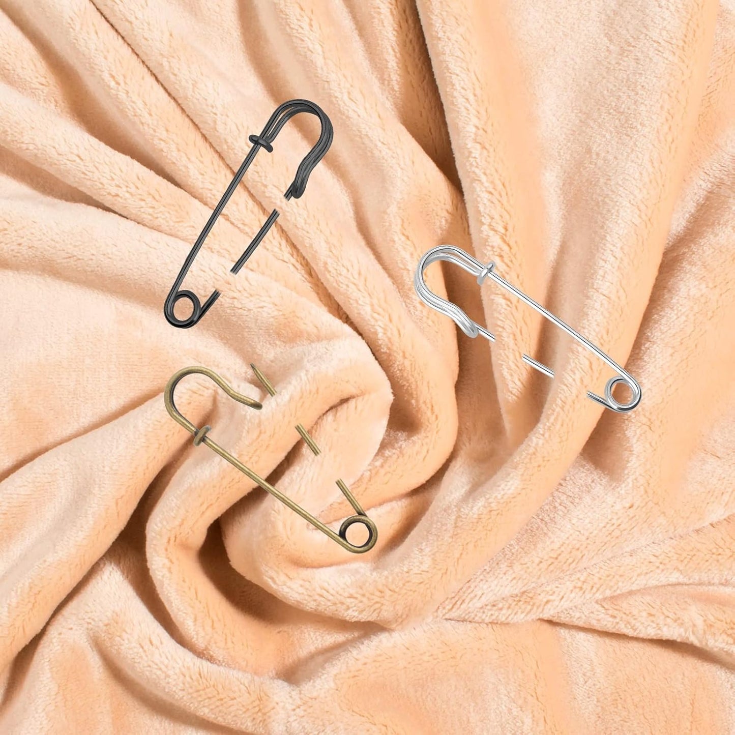 40pcs 5 cm / 2 Inch Metal Large Safety Pins Heavy Duty Blanket Pins Extra Sturdy Safety Pins Bulk for Clothes Blankets Skirts Crafts Kilts Towels Sheets, 4 Colors