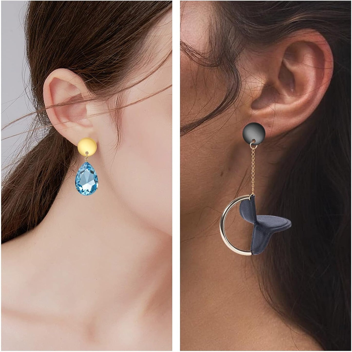 30pcs 3 Colors Stainless Steel Stud Earrings Flat Round Pad Earring Posts Findings with Hole and 30pcs Clear Silicone Earring Backs for Women DIY Jewelry Making