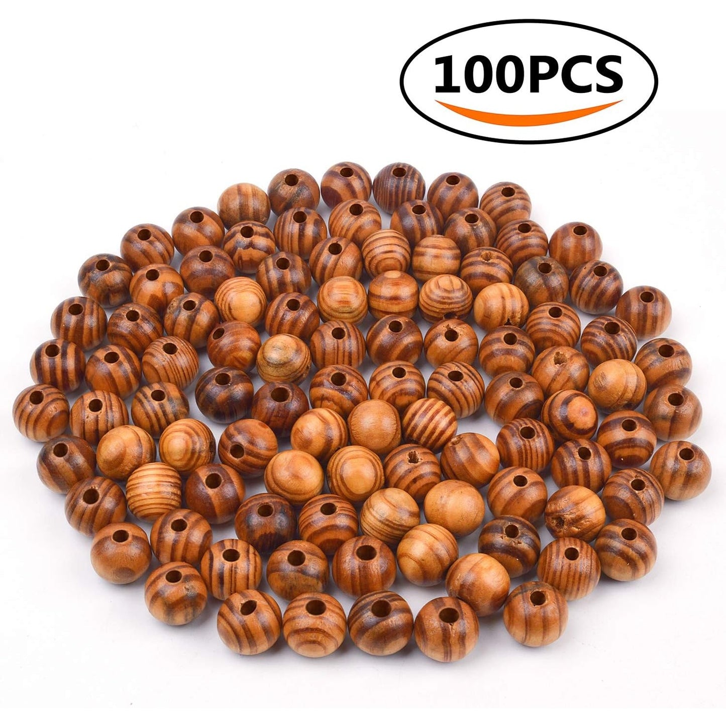 100pcs 16mm Wood Round Bead Natural Wood Spacer Beads Wooden Beads for Jewelry Making DIY