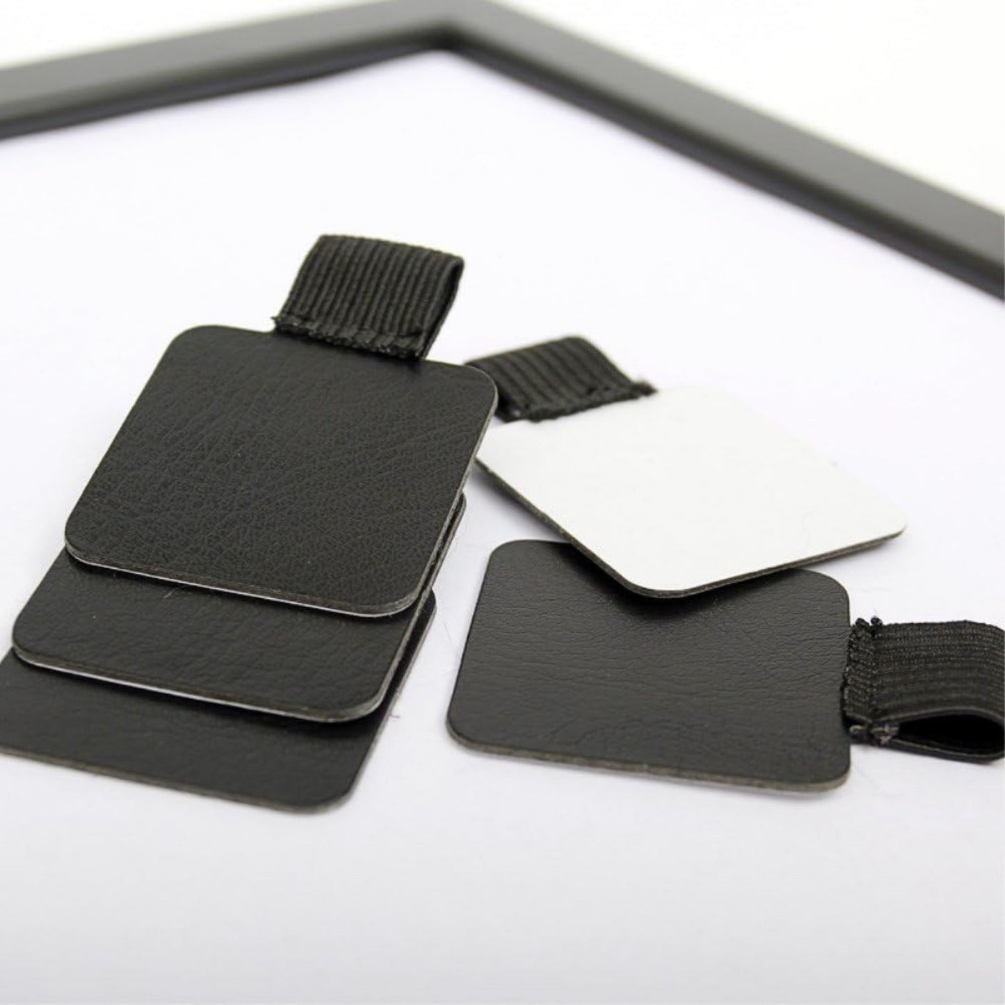 5pcs Self-adhesive Leather Pen Holder with Elastic Loop for Notebooks, Journals,Calendars and Planners (Black)