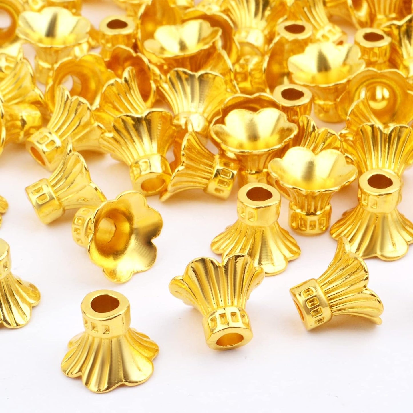 100pcs Flower Bead Caps Tibetan Style Alloy Tassel End Caps Loose Spacer Beads for Jewelry DIY Earrings Bracelet Crafts Making Accessory