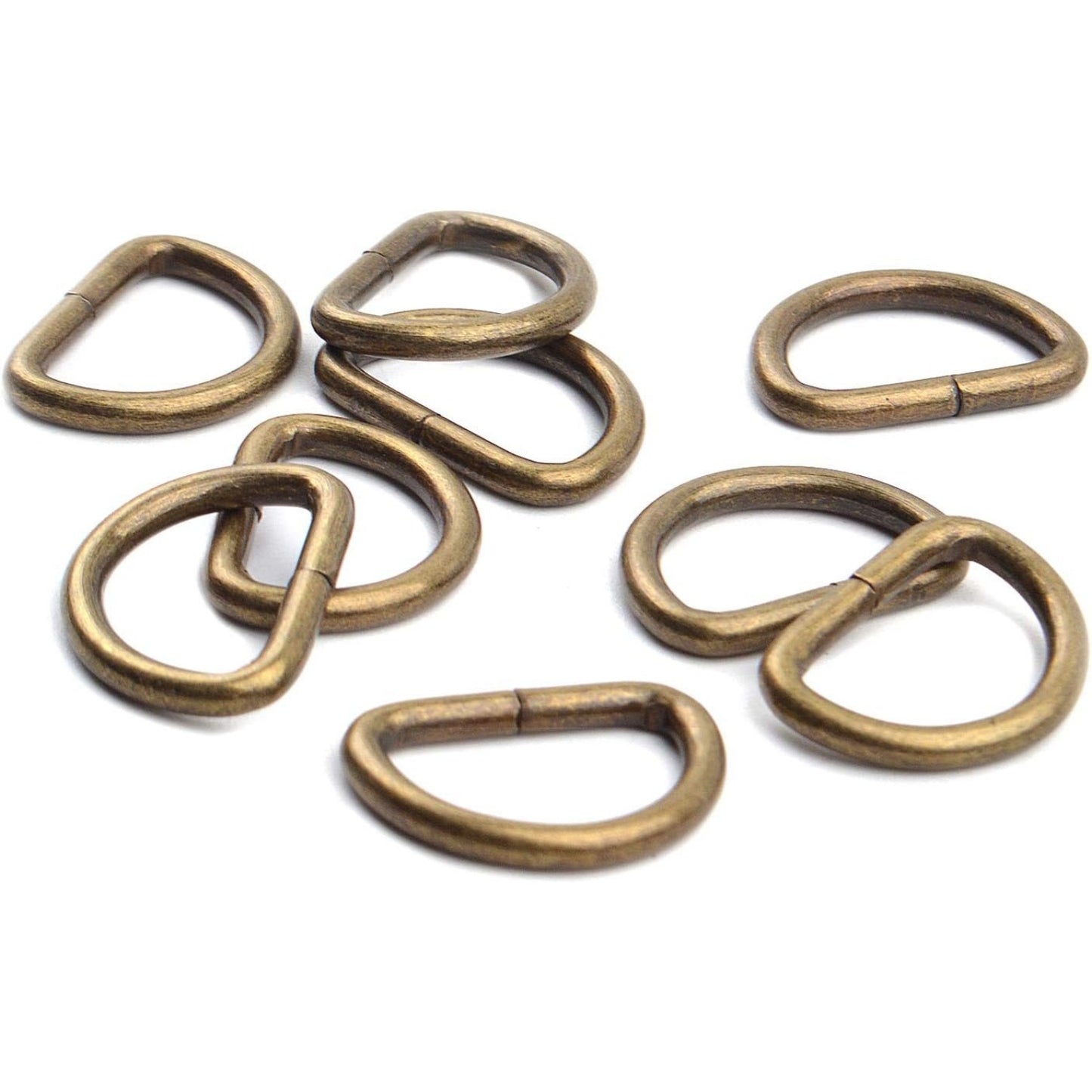 100 Pieces 1/2inch Metal Bronze D Ring Buckles D-Ring Loop for Handbag Purse Clothes DIY Accessories