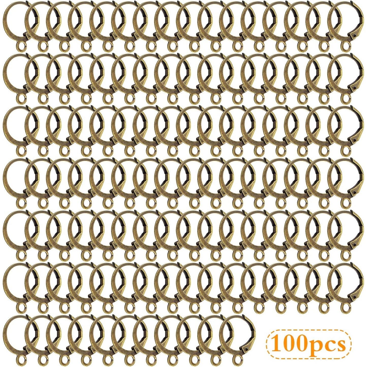 Hypoallergenic Earring Hooks, 120 Pieces Brass Lever Back Earring Round French Hook Ear Wire with Open Loop for Earring Designs Jewelry Making - 4 Colors
